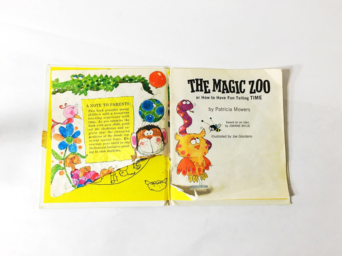 The Magic Zoo. Vintage hardback book by Patricia Mowers. How to Have Fun Telling Time. Little Storyland Books. Children's teacher gift