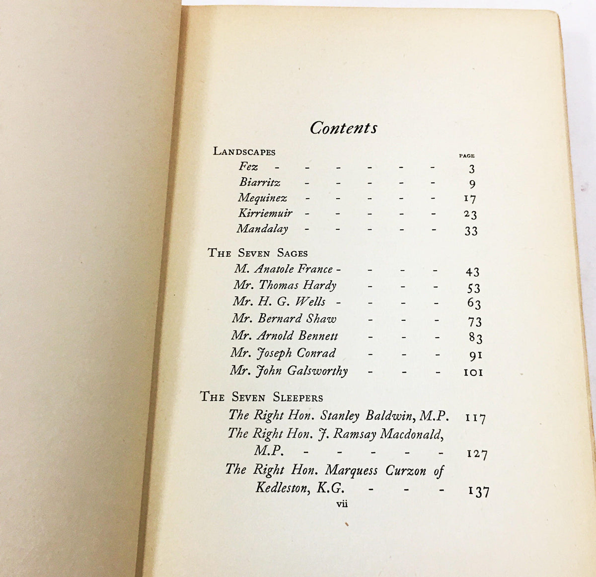 Philip Guedalla FIRST EDITION vintage Gallery book circa 1924 featuring Churchill, Hardy, Shaw, HG Wells, Conrad, Chamberlain, Cecil, Proust