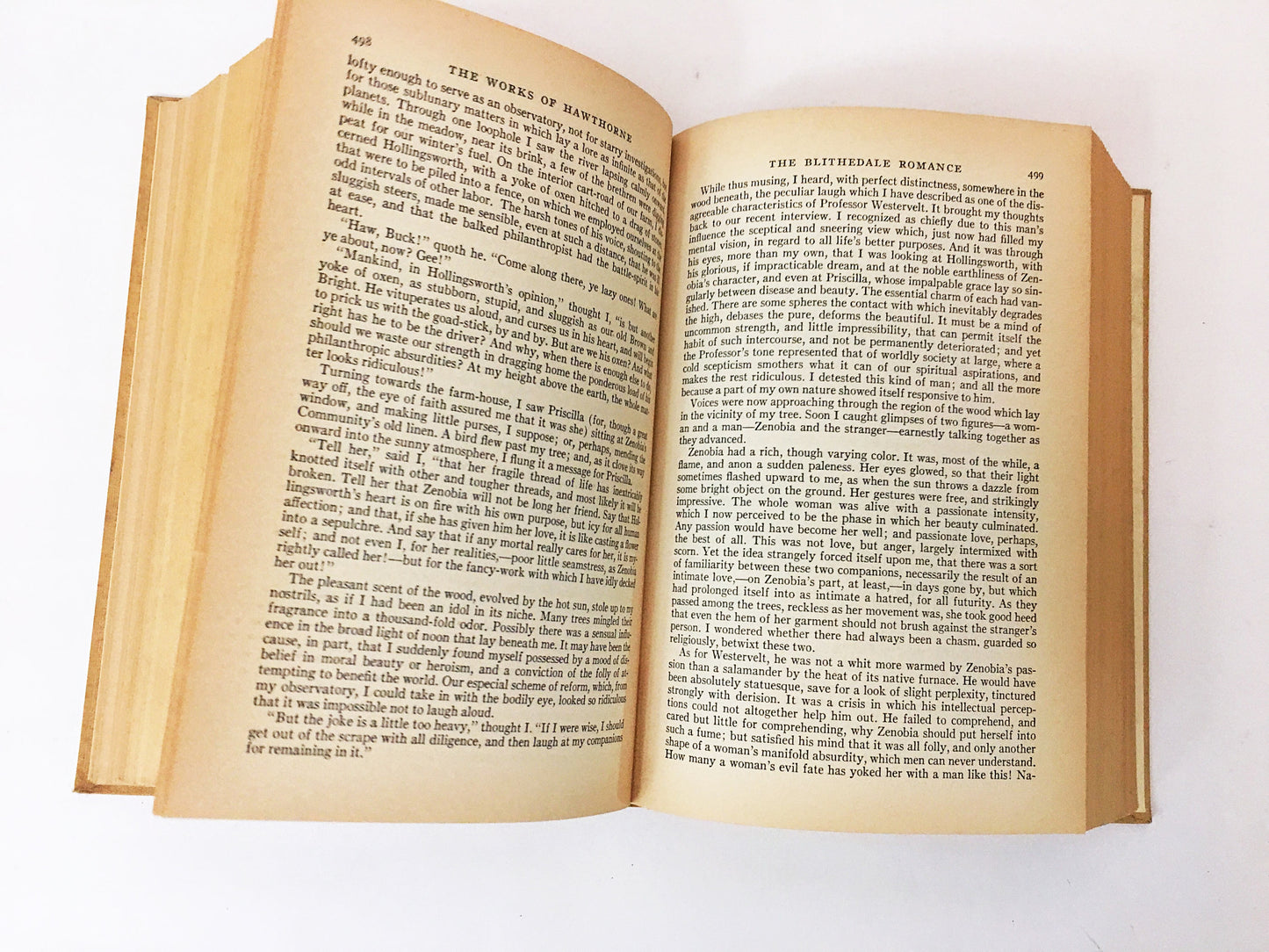 Nathaniel Hawthorne Complete Novels and Selected Tales. Yellow bookshelf home decor Modern Library vitnage book circa 1965.