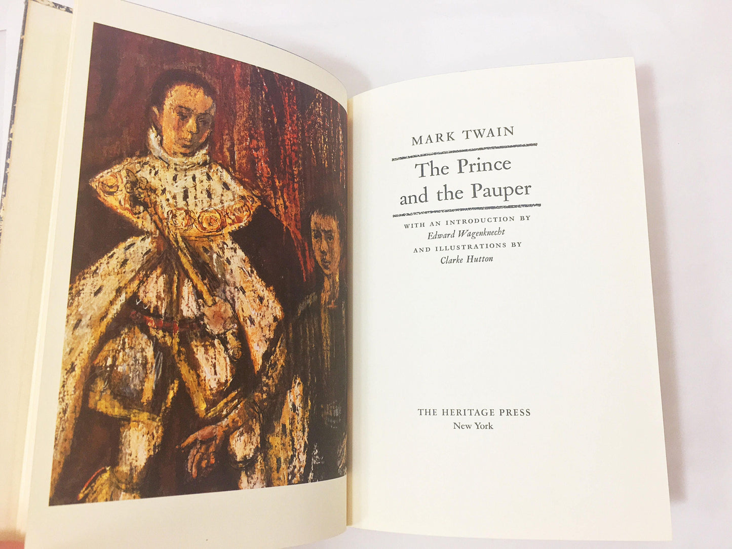 1964 Mark Twain Prince and Pauper vintage Heritage Press Poor street kid and a prince exchange places. Teen tween home reading