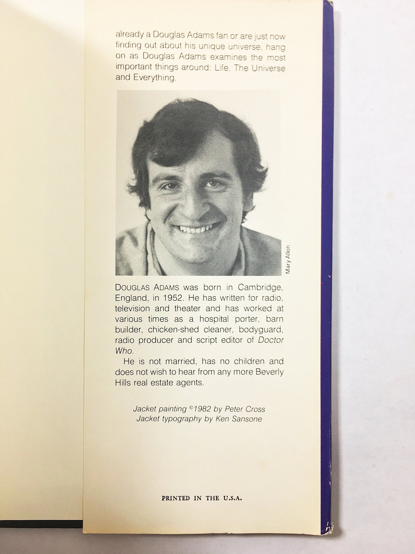 Life, the Universe and Everything. Hitchhiker's Guide to the Galaxy. Vintage Douglas Adams book circa 1982. EARLY PRINTING. Hardback BCE