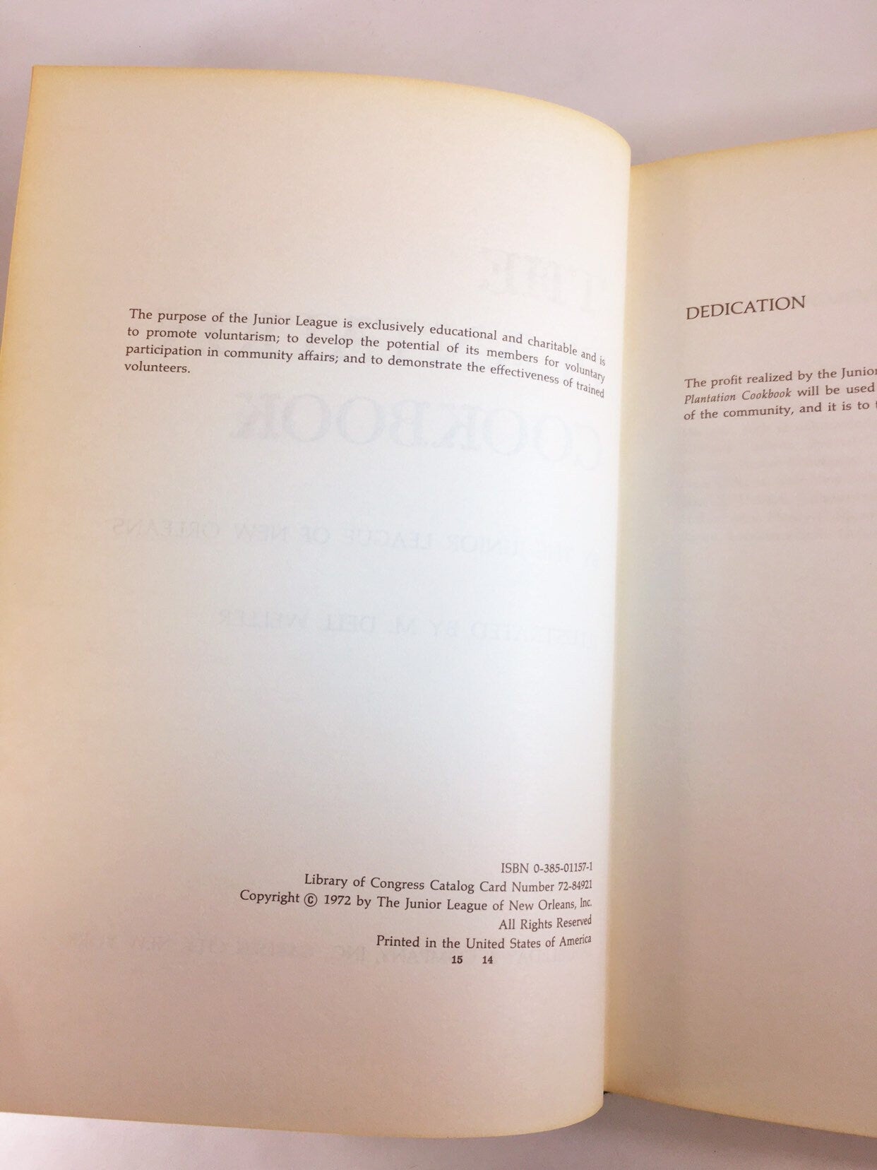 The Plantation Cookbook by the New Orleans Junior League. Vintage Cookbook circa 1972. First Edition. Turtle Soup, Grillades, Shrimp Creole