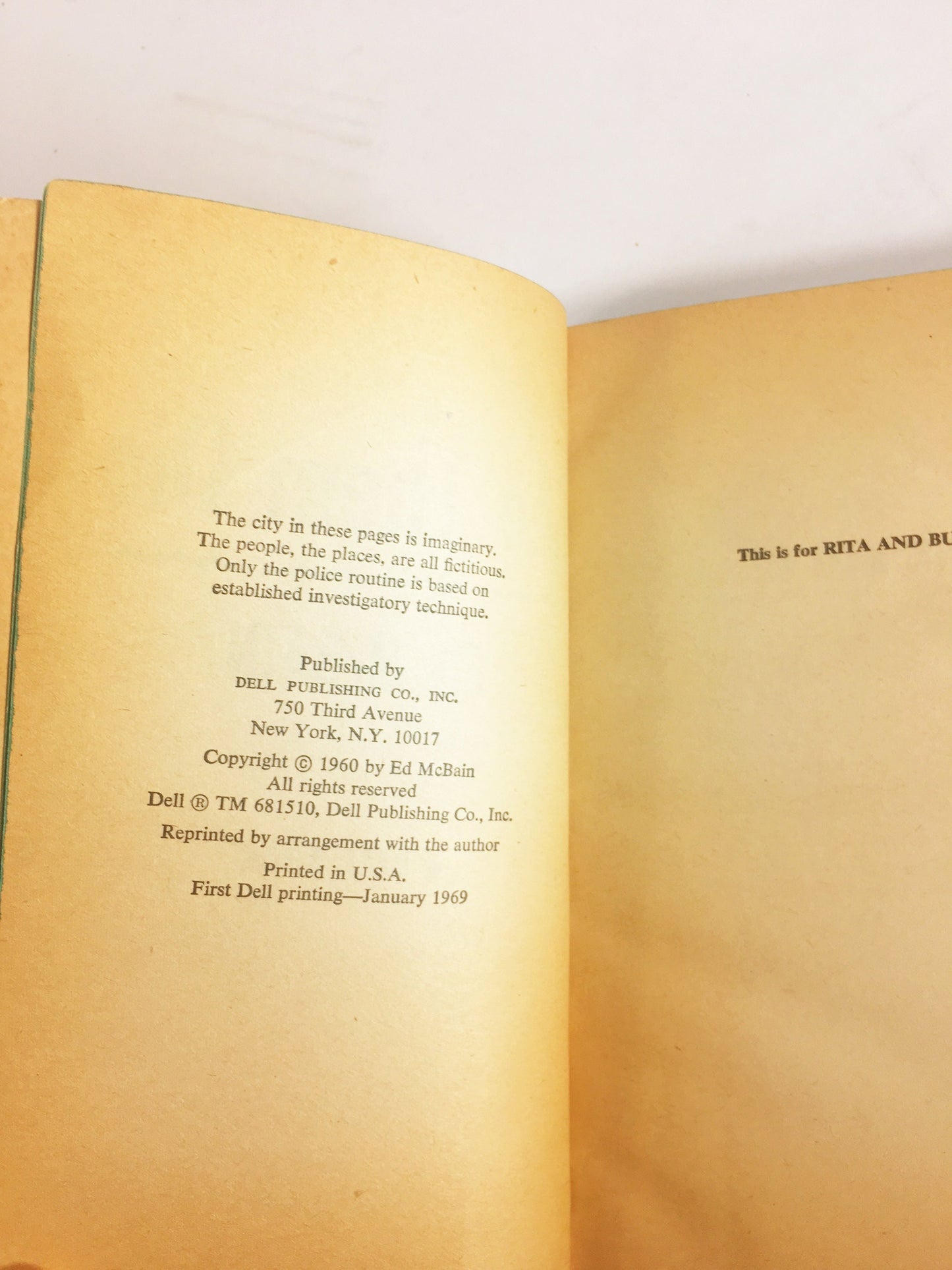 See Them Die by Ed McBain. Vintage paperback circa 1969. FIRST PRINTING. Salvatore Albert Lombino Crime Fiction