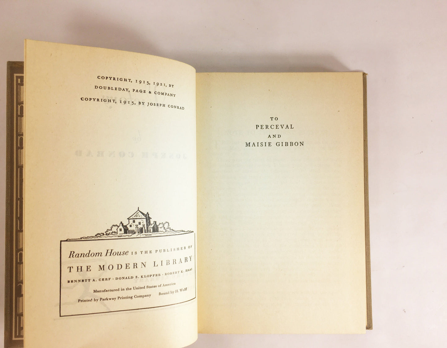 Victory by Joseph Conrad circa 1921. Psychological novel about a man who learned not to hope or love. Gray cloth covered Modern Library Book