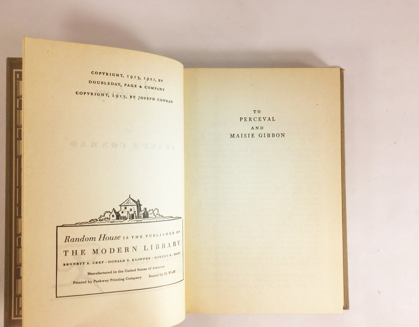 Victory by Joseph Conrad circa 1921. Psychological novel about a man who learned not to hope or love. Gray cloth covered Modern Library Book