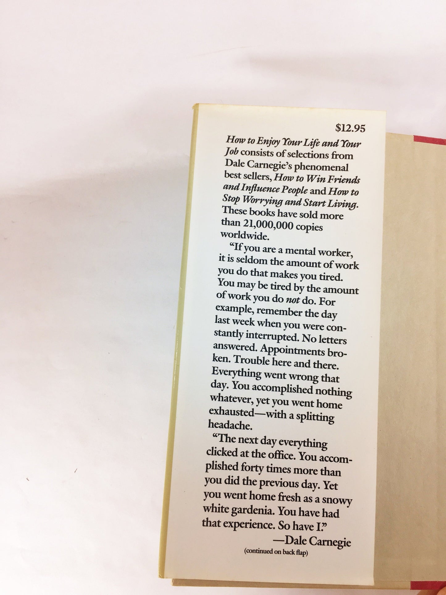 Dale Carnegie How to Enjoy your Life & your Job FIRST EDITION vintage book Yellow home office book decor. Mindfulness Improvement self care