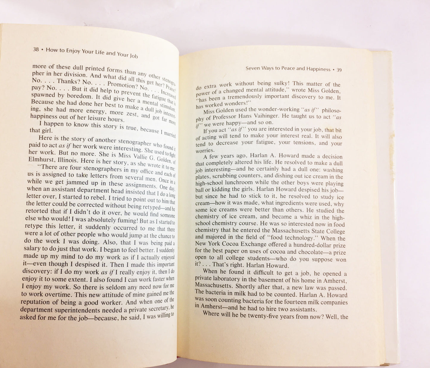 Dale Carnegie How to Enjoy your Life & your Job FIRST EDITION vintage book Yellow home office book decor. Mindfulness Improvement self care
