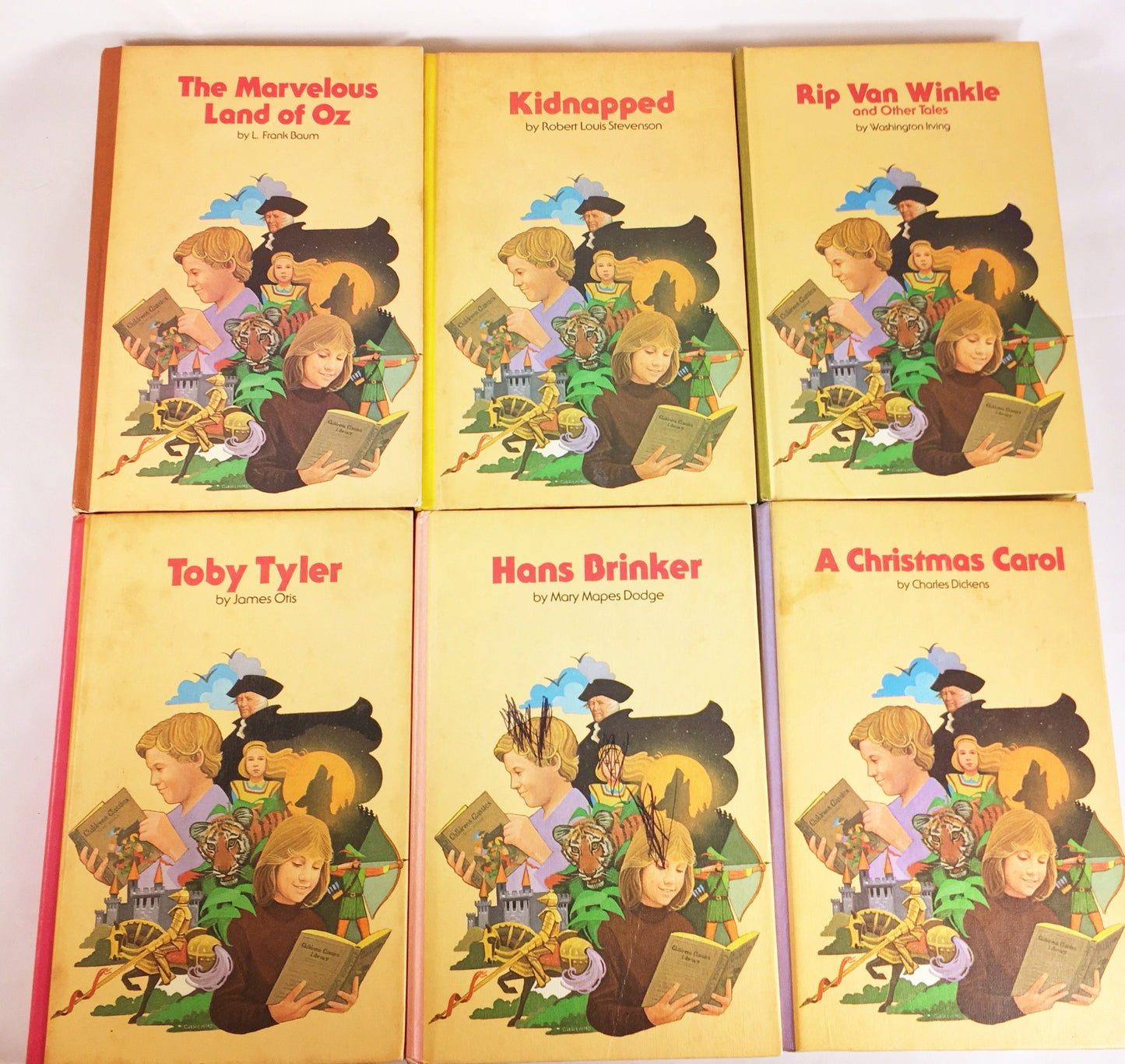 Christmas Carol 1979 Children's Classics Library vintage books elementary middle school Oz, Fairy Tales Little Lame Prince Just So Stories
