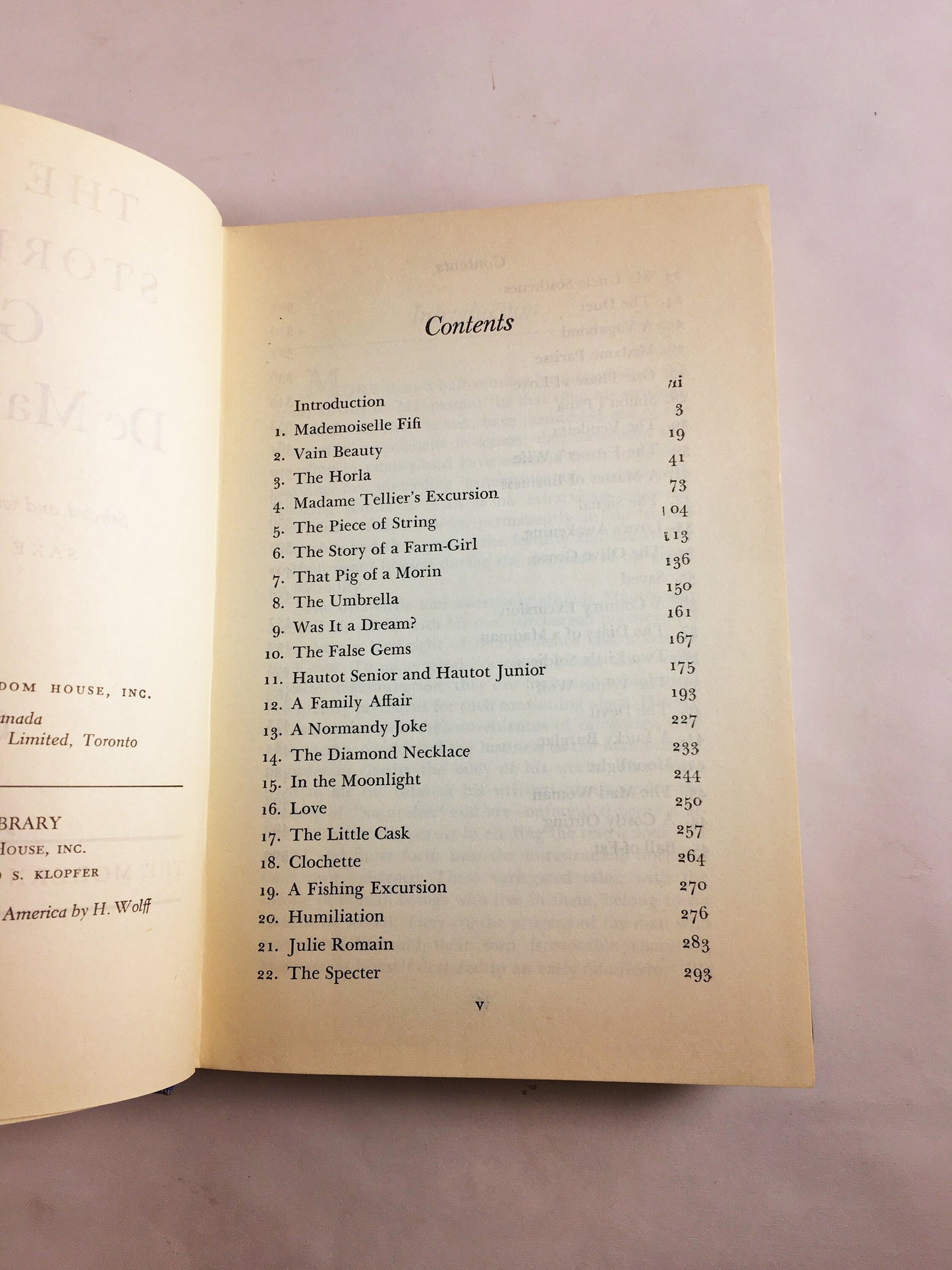 Guy de Maupassant Best Stories Vintage Modern Library book circa 1945 Blue home decor Ball of Suet, the necklace Gift