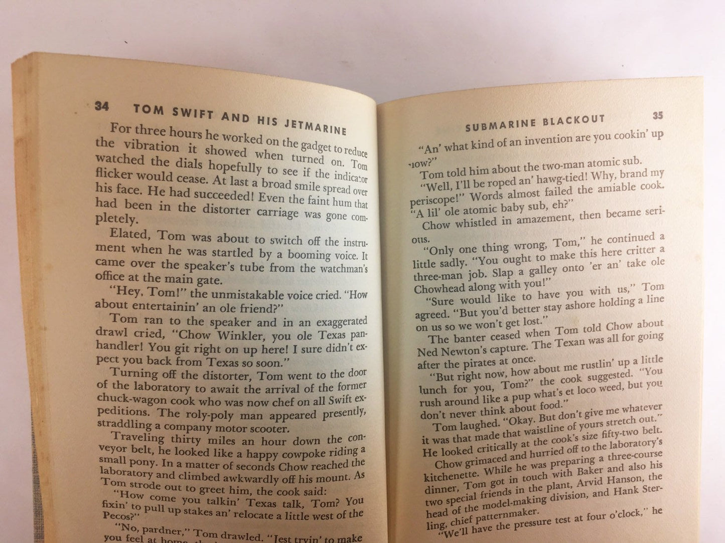 1954 Tom Swift Jr and his Jetmarine. Vintage book with tweed cloth cover. Grosset & Dunlap. Appleton