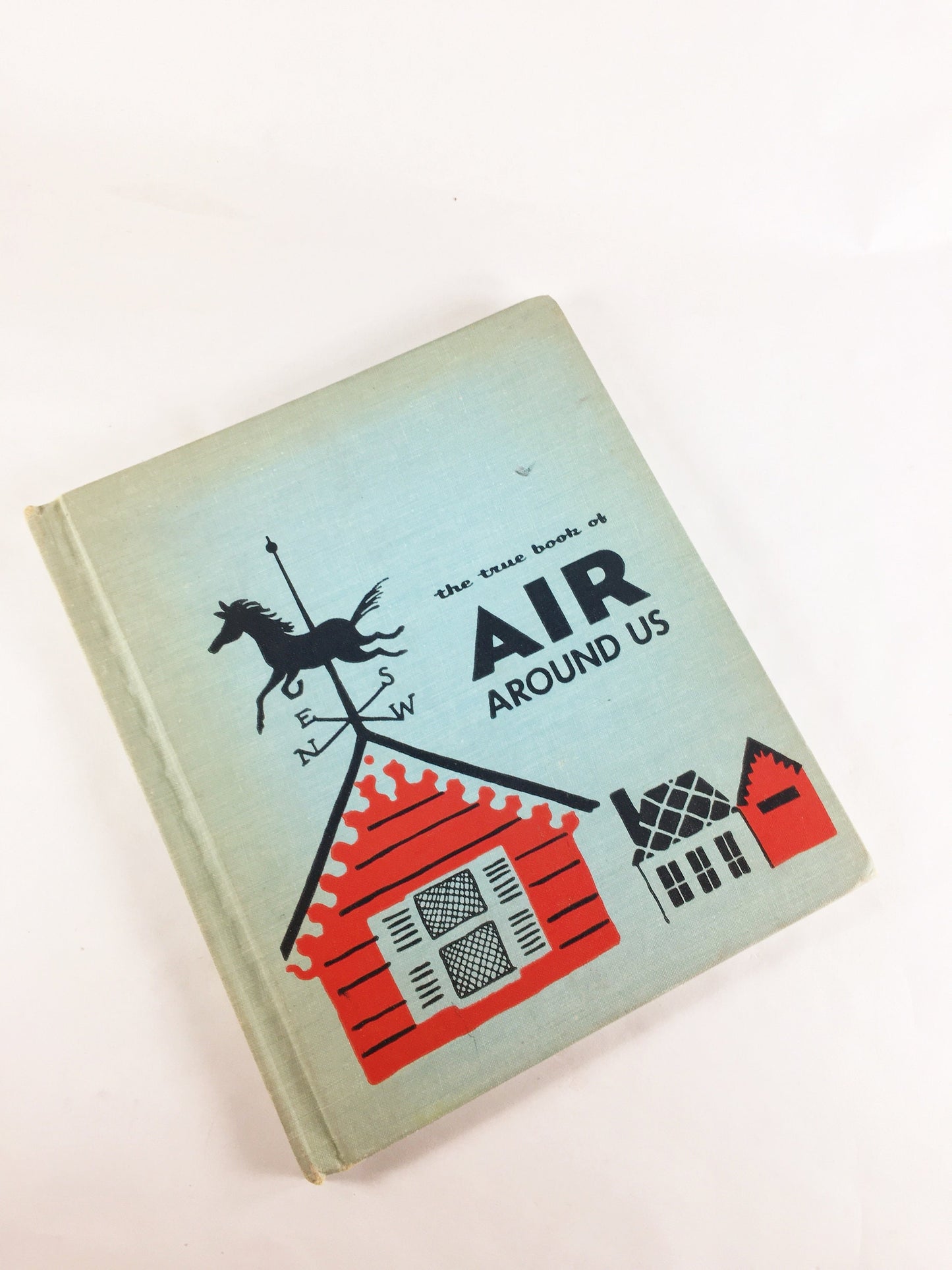 1953 True book of Air Around Us by Margaret Friskey. FIRST EDITION Vintage book Children's Press. Blue home decor environment world nature