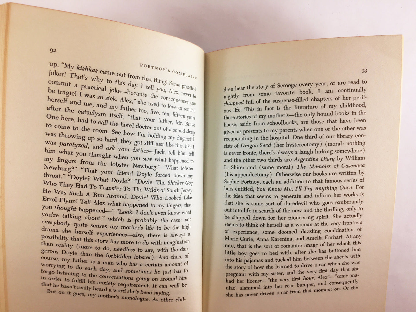 1969 Portnoy's Complaint by Philip Roth. Vintage EARLY PRINTING book bound in blue cloth. Lust-ridden, mother-addicted Jewish bachelor
