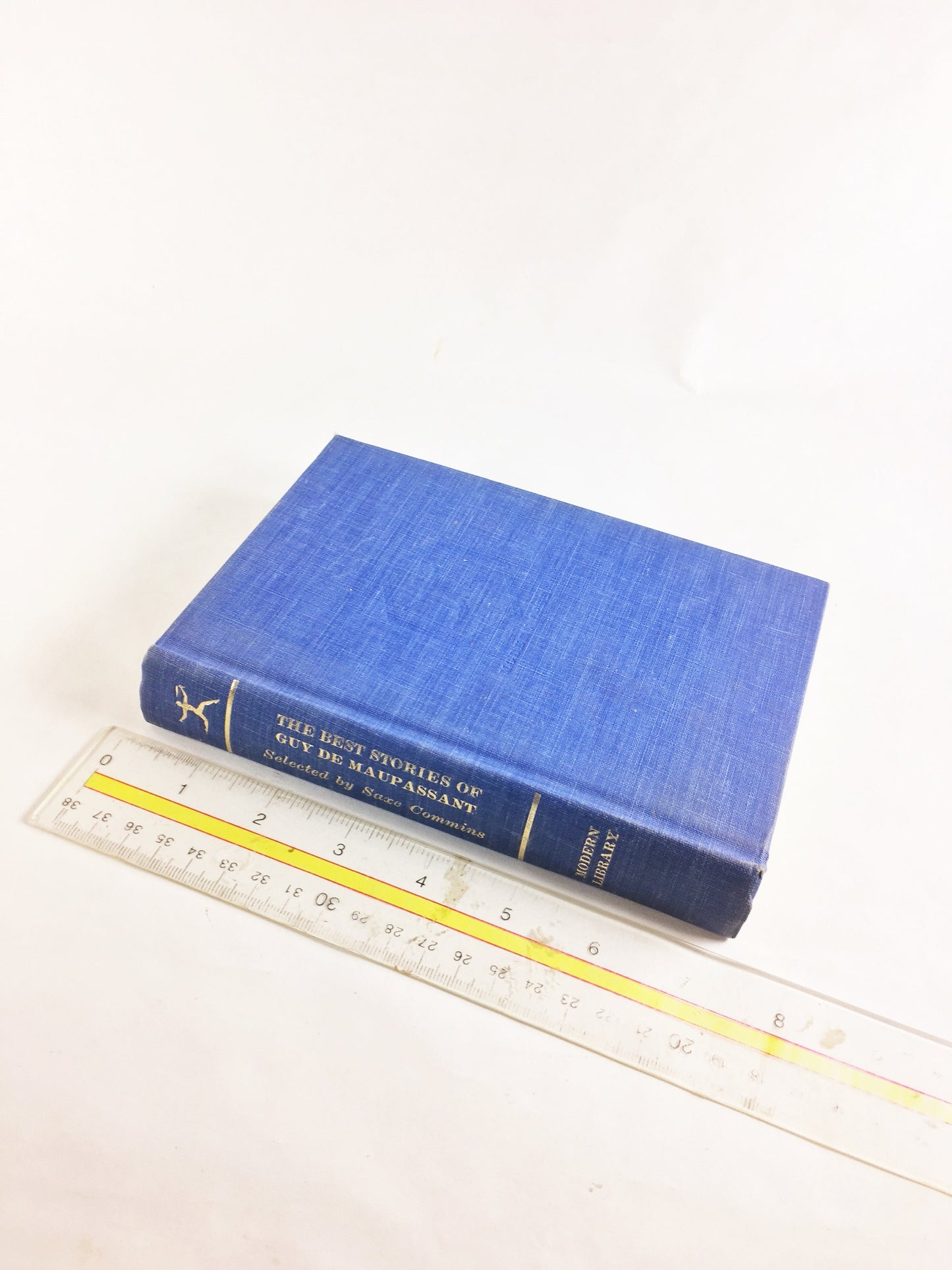 Guy de Maupassant Best Stories Vintage Modern Library book circa 1945 Blue home decor Ball of Suet, the necklace Gift