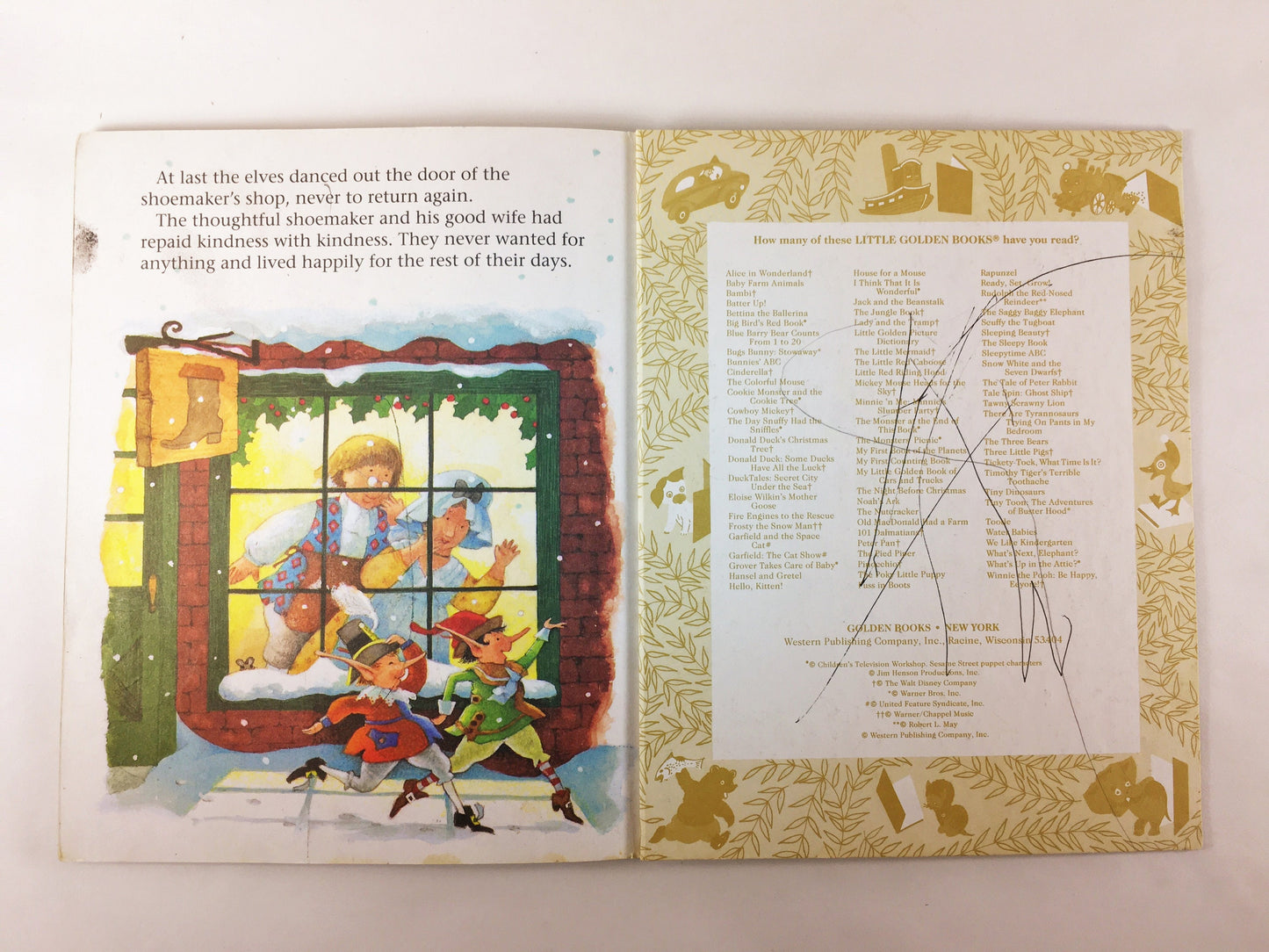 Elves and the Shoemaker Vintage Little Golden Book circa 1983. Children's Christmas stocking stuffer reading Elementary preschool.