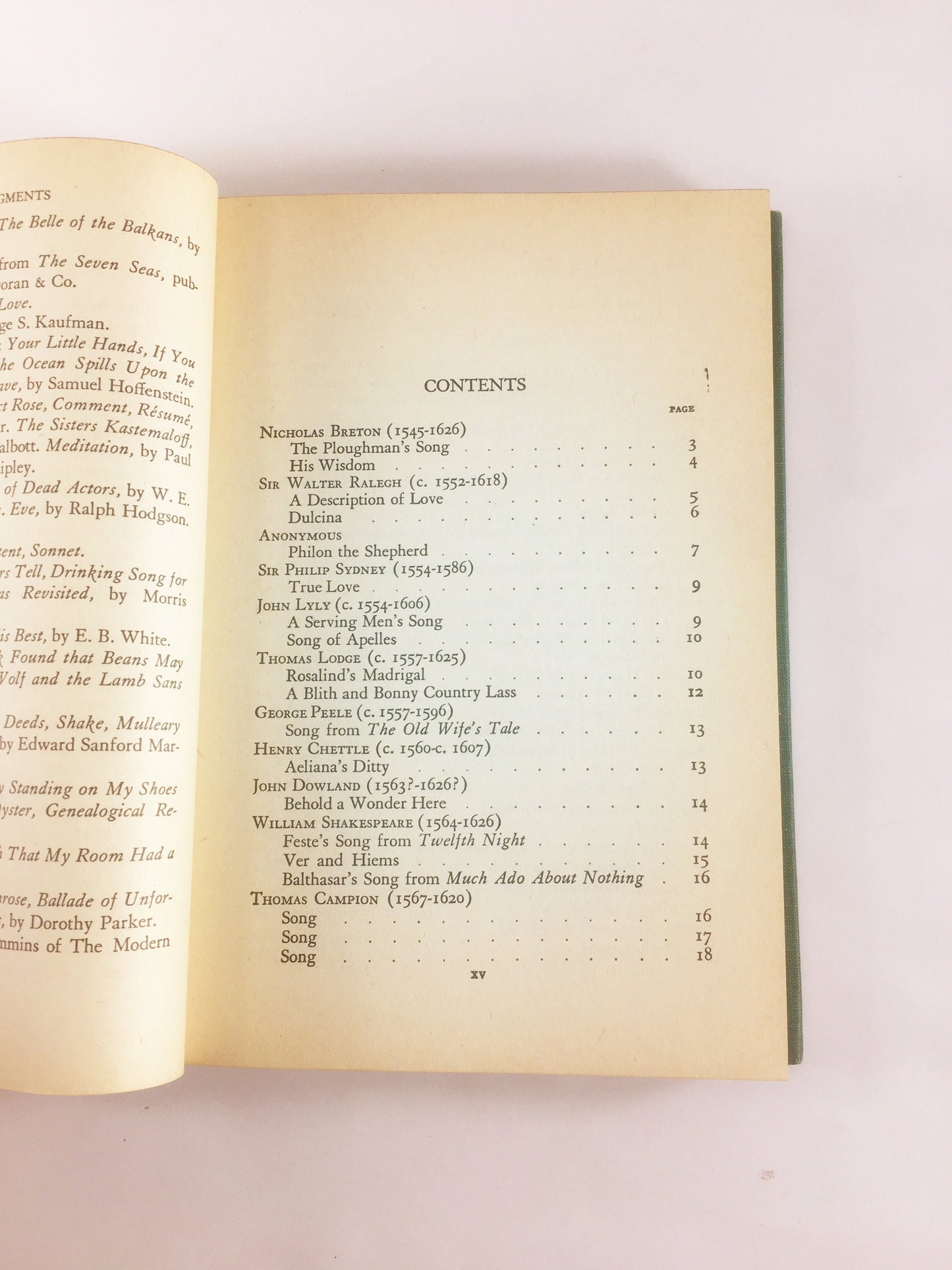 1935 Shakespeare, Lord Byron, Oliver Wendell Holmes Anthology of Light Verse Vintage Modern Library book Green home decor