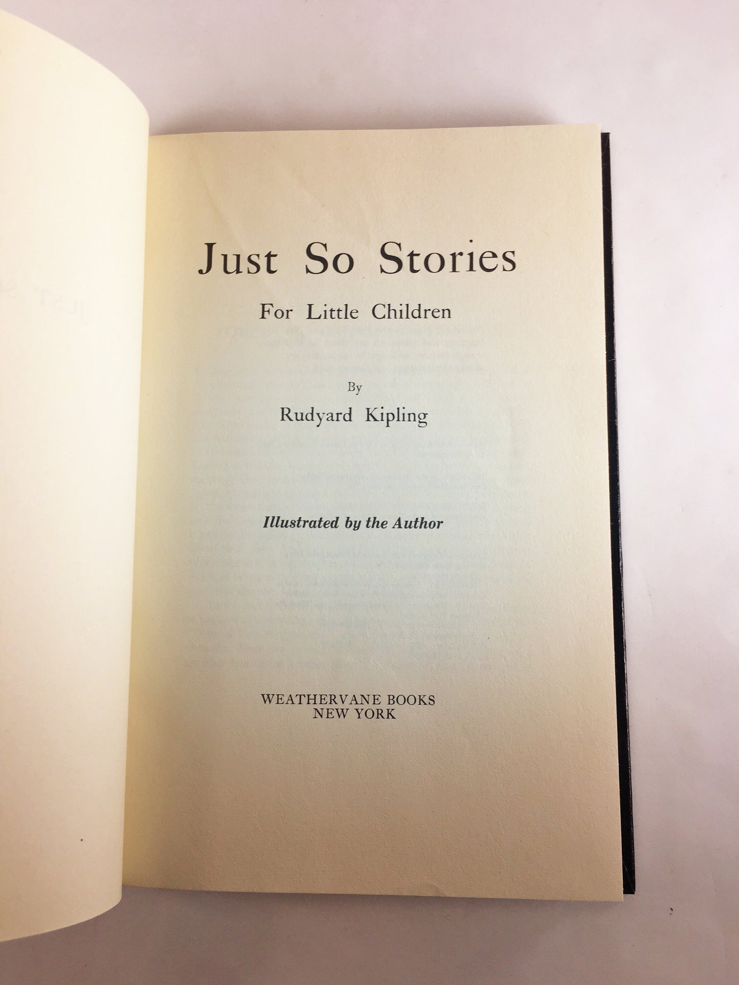 Just So Stories by Rudyard Kipling. Black home bookshelf decor. Vintage book circa 1978. Children's stories. Fairy folk tales.