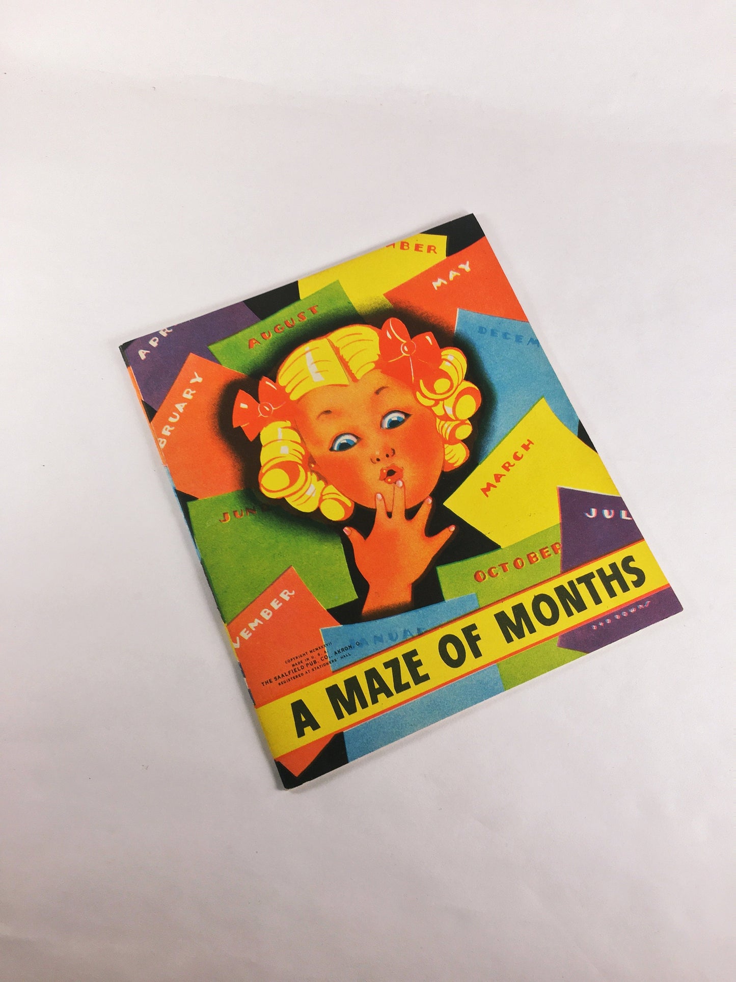1942 Saalfield vintage War-Time Book Three Little Pigs, Toymaker, Three Bears, Old Woman & Pig, Maze of Months, Toymaker Things to Do Tiger