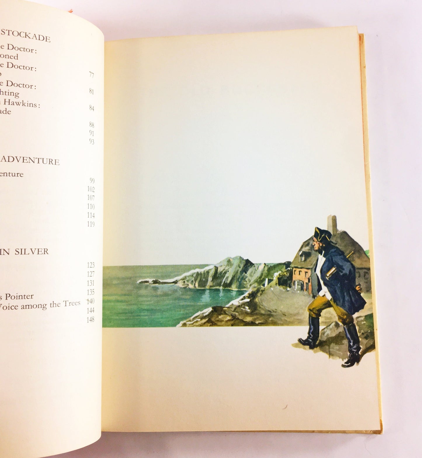 1973 Treasure Island by Robert Louis Stevenson. Vintage Danbury Press book Prop staging bookshelf decor. Children's adventure stories
