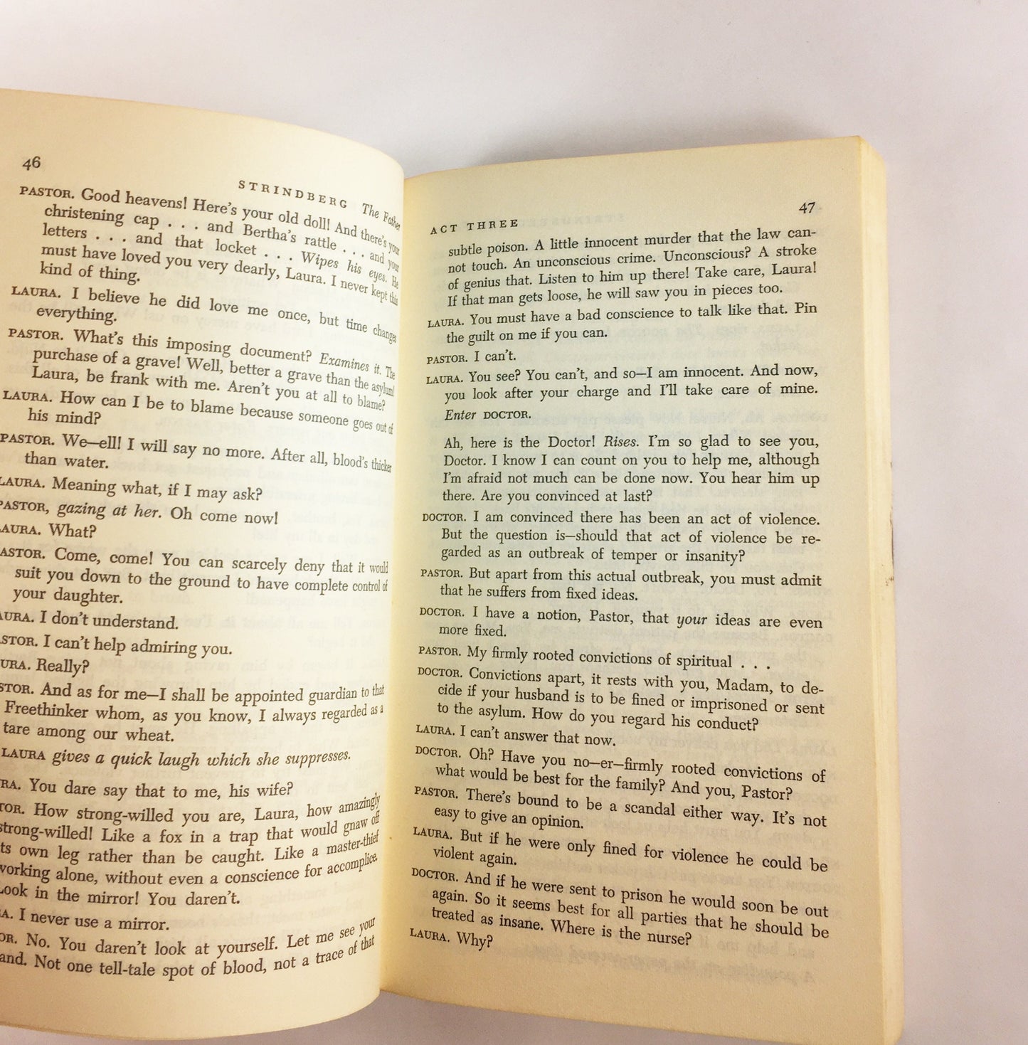 Six Plays of Strindberg Vintage Doubleday Anchor paperback book circa 1955. Father, Miss Julie, Stronger, Easter, Dream Play, Ghost Sonata