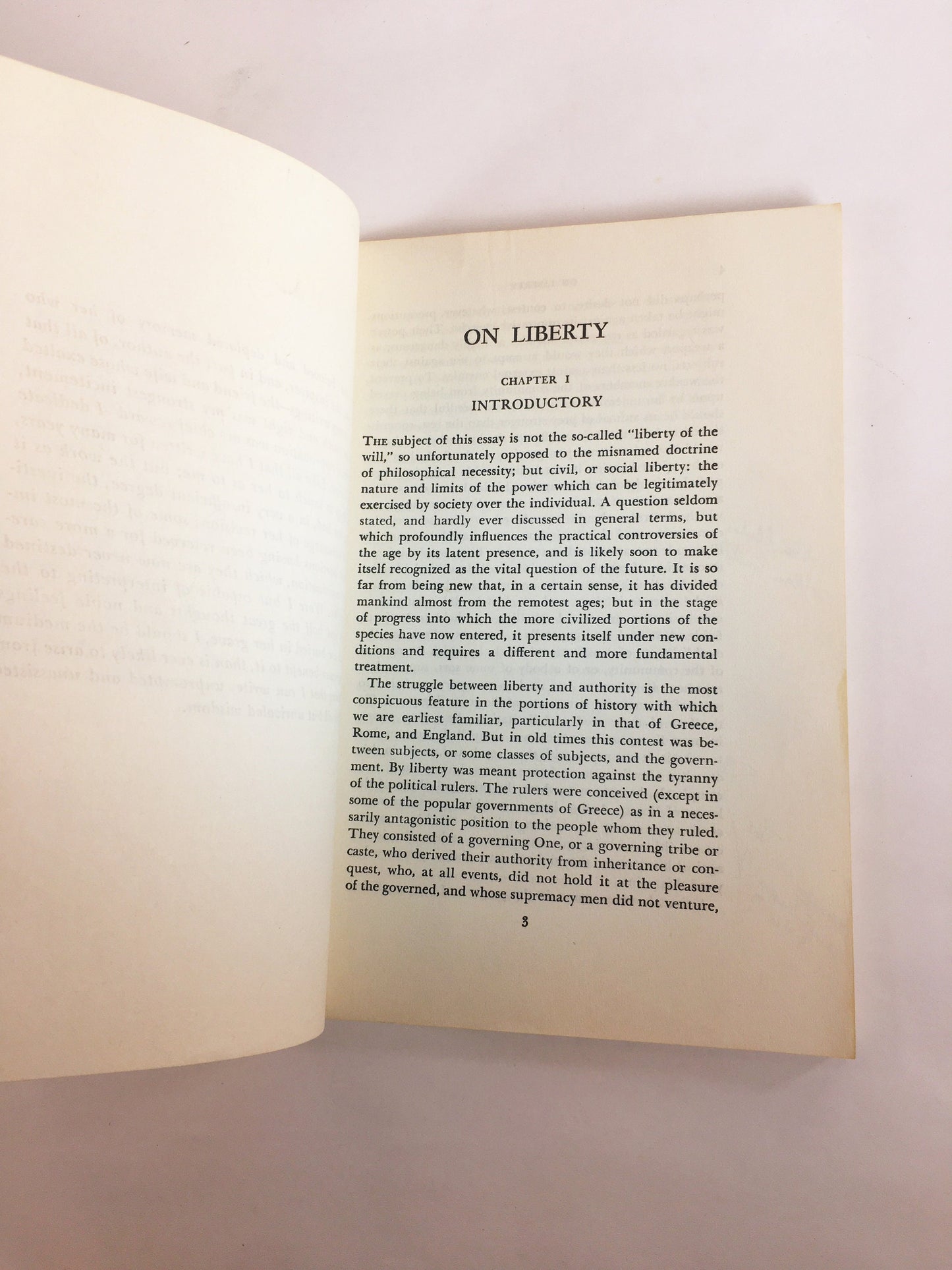 John Stuart Mills On Liberty Vintage paperback book circa 1956 Liberal Arts Press. Utilitarianism society and government philosophy.