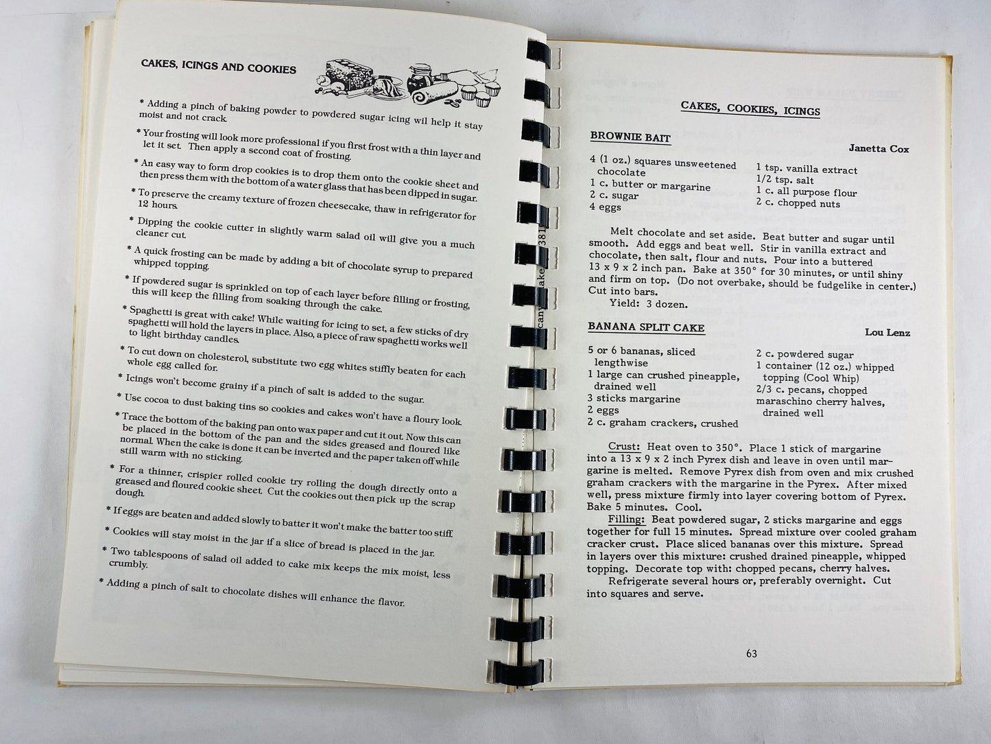 Canyon Lake Action Center Texas Book of Favorite Recipes. Appetizers, Lemon MEringue Pie, Potato Pancakes, Banana Split Cake, Brownie Bait