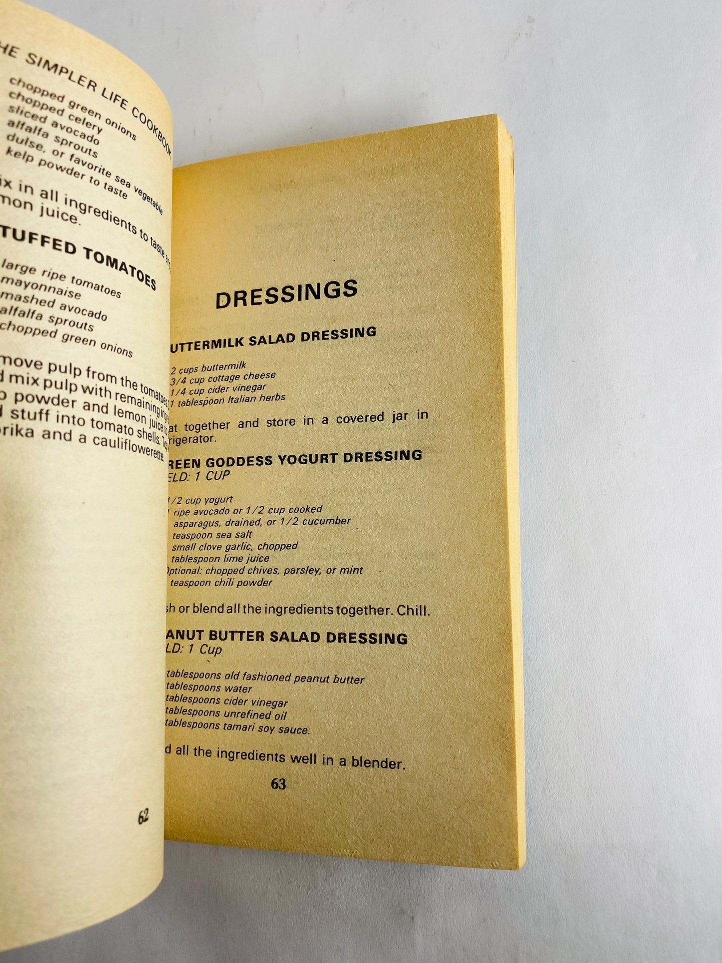 Simpler Life Vintage natural foods paperback cookbook circa 1978 by Arrowhead Mills. outdoors nature lover gift