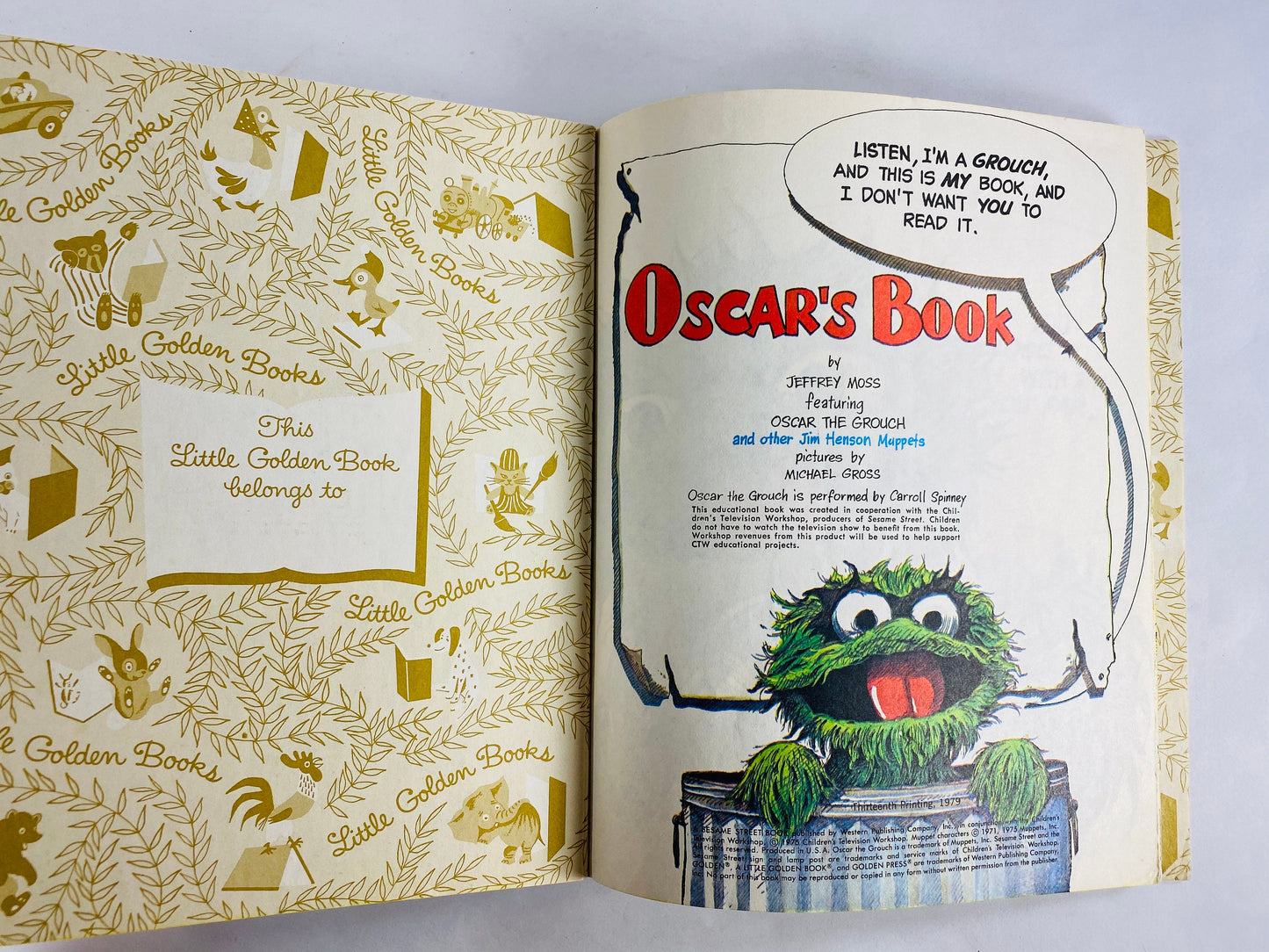 Sesame Street vintage Little Golden Books. Bert and Ernie Puppy Love, Oscar the Grouch, Big Bird, Tickle Me Elmo. 1990s