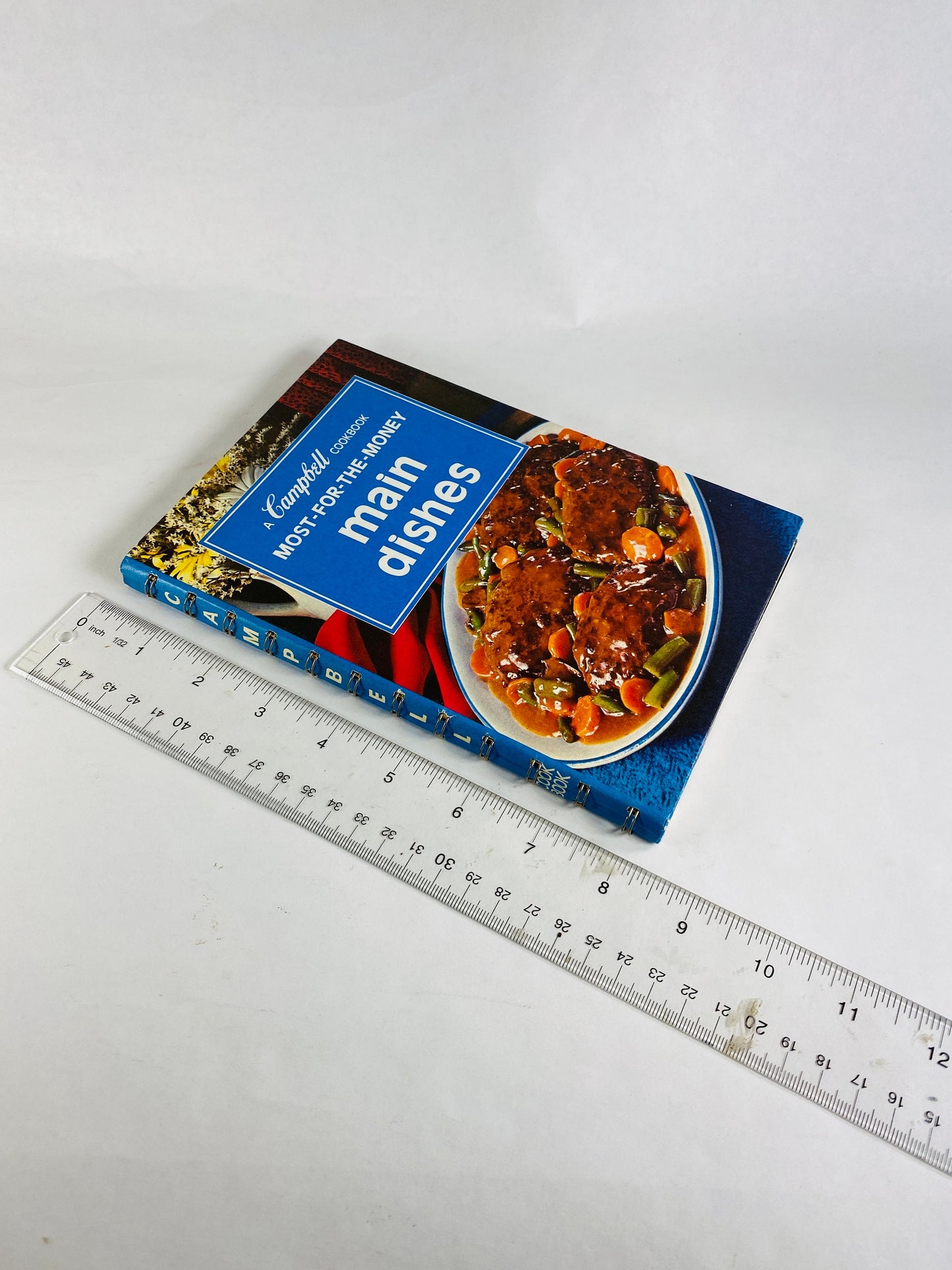 Campbell's Cookbook Most for the Moeny Main Dishes Cooking with Soup. Blue retro cookbook circa 1975 Book lover gift. Andy Warhol