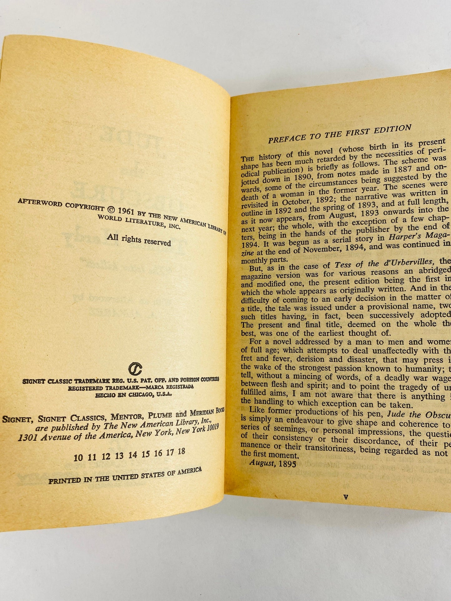 Jude the Obscure by Thomas Hardy Vintage paperback book about a man who falls in love with a sensitive, freethinking 'New Woman'.