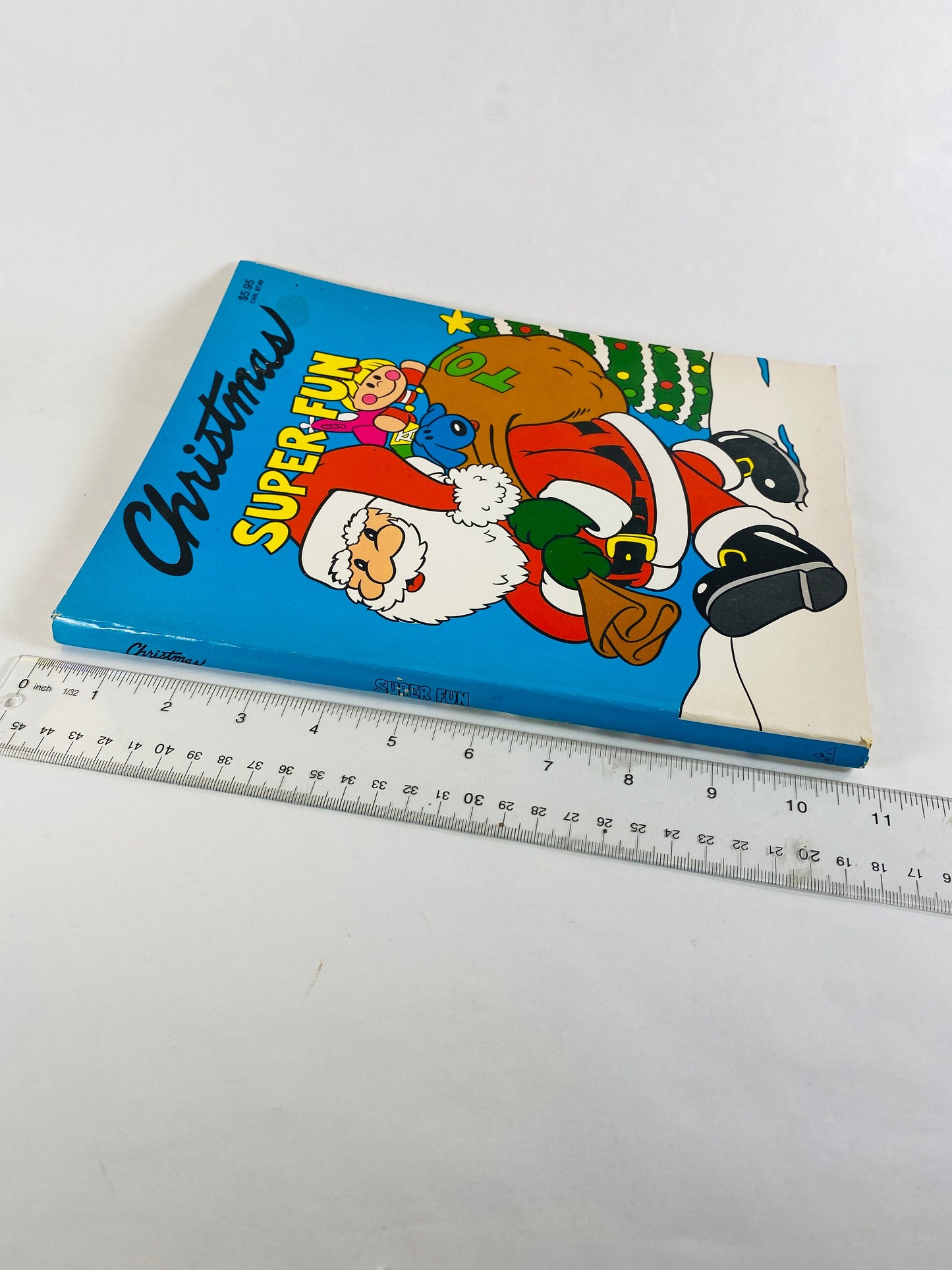 1980s NOS Christmas Super Fun Coloring Book Vintage activity book for children. UNUSED with blank pages circa 1987