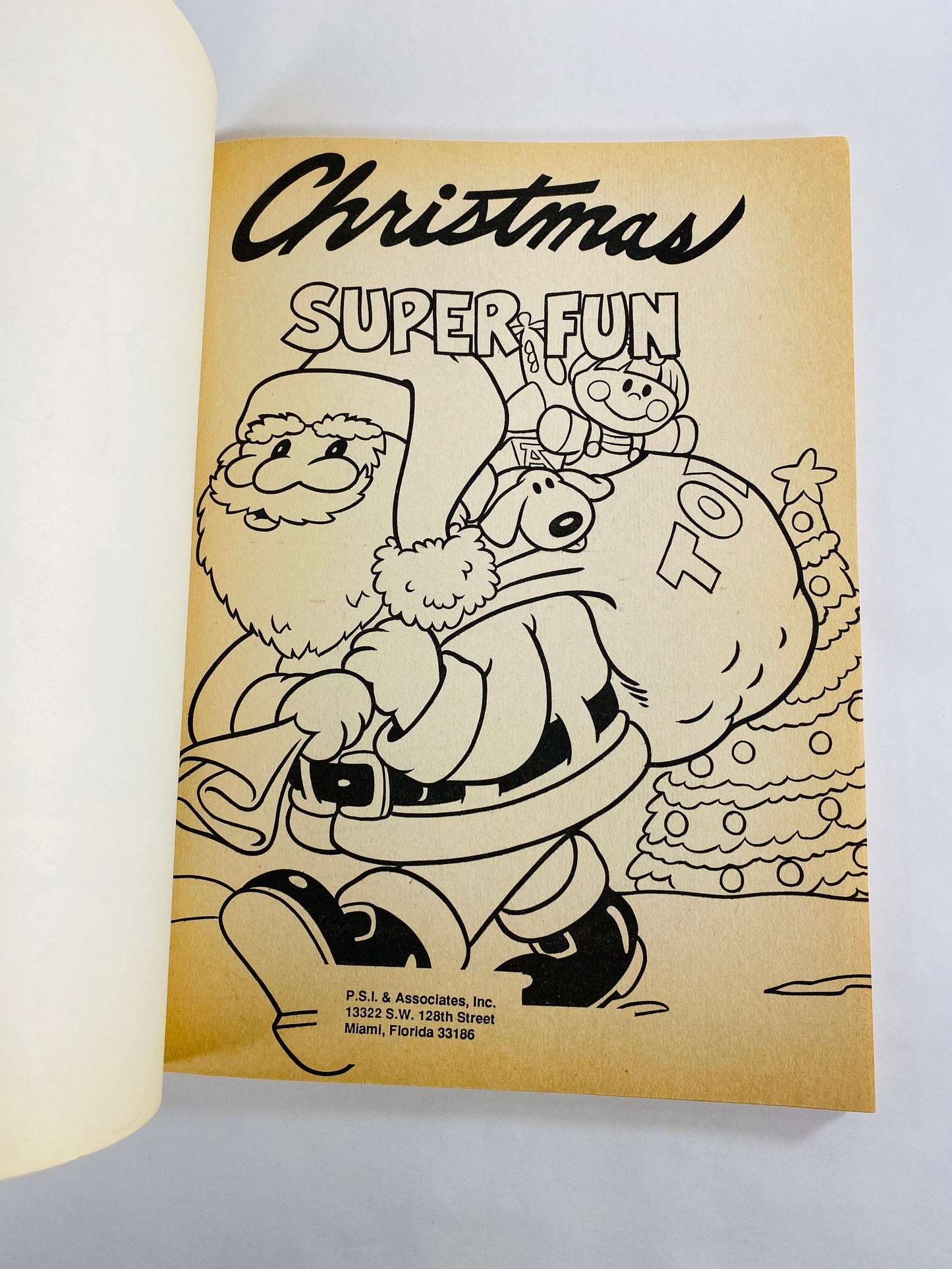 1980s NOS Christmas Super Fun Coloring Book Vintage activity book for children. UNUSED with blank pages circa 1987