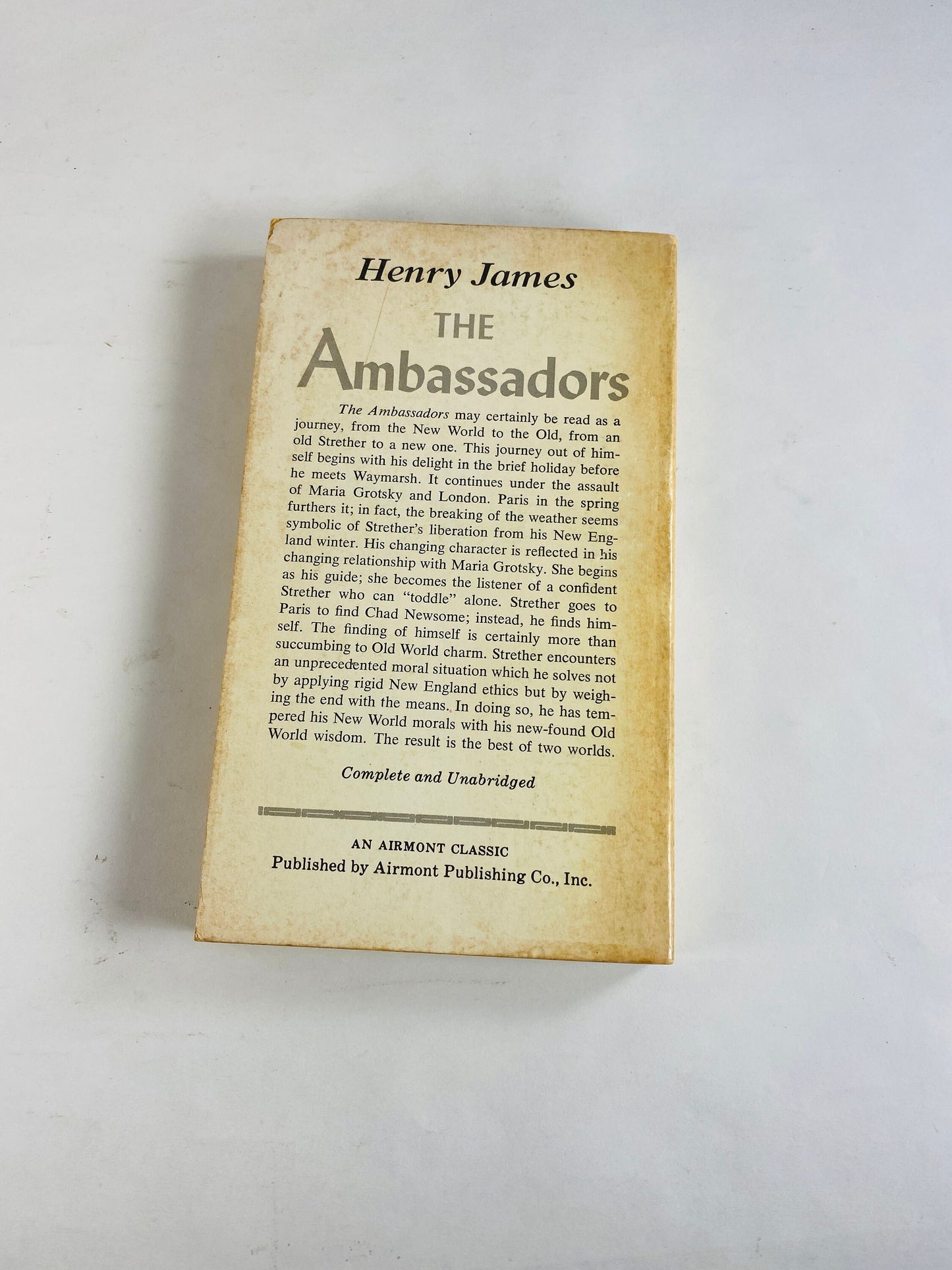 Final novel by Henry James, Ambassadors vintage paperback book circa 1965 about a man's late awakening to the importance of morality