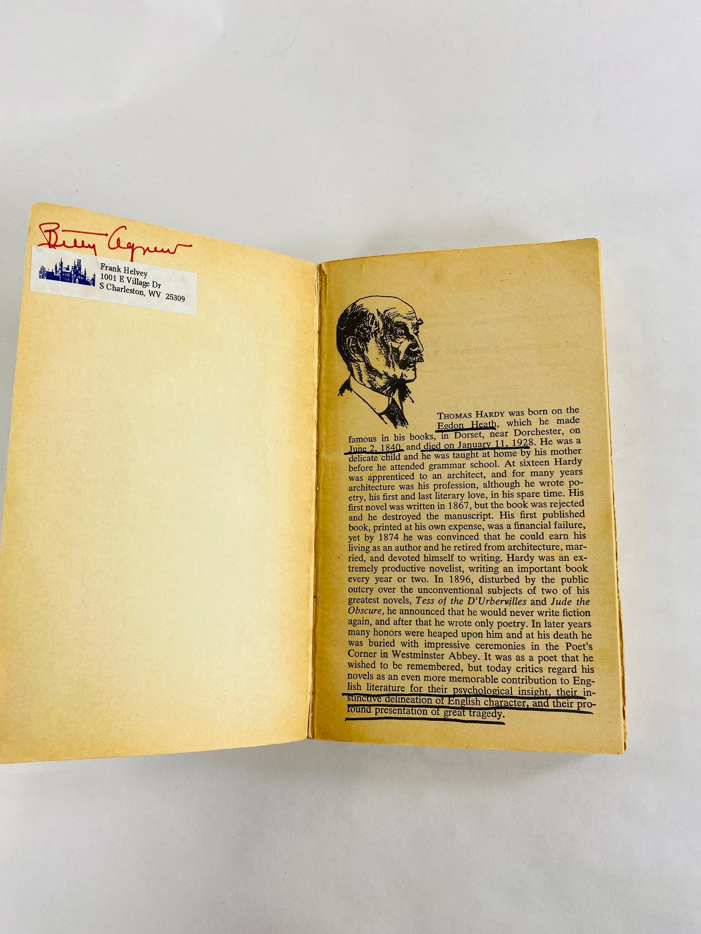 Jude the Obscure by Thomas Hardy Vintage paperback book about a man who falls in love with a sensitive, freethinking 'New Woman'.