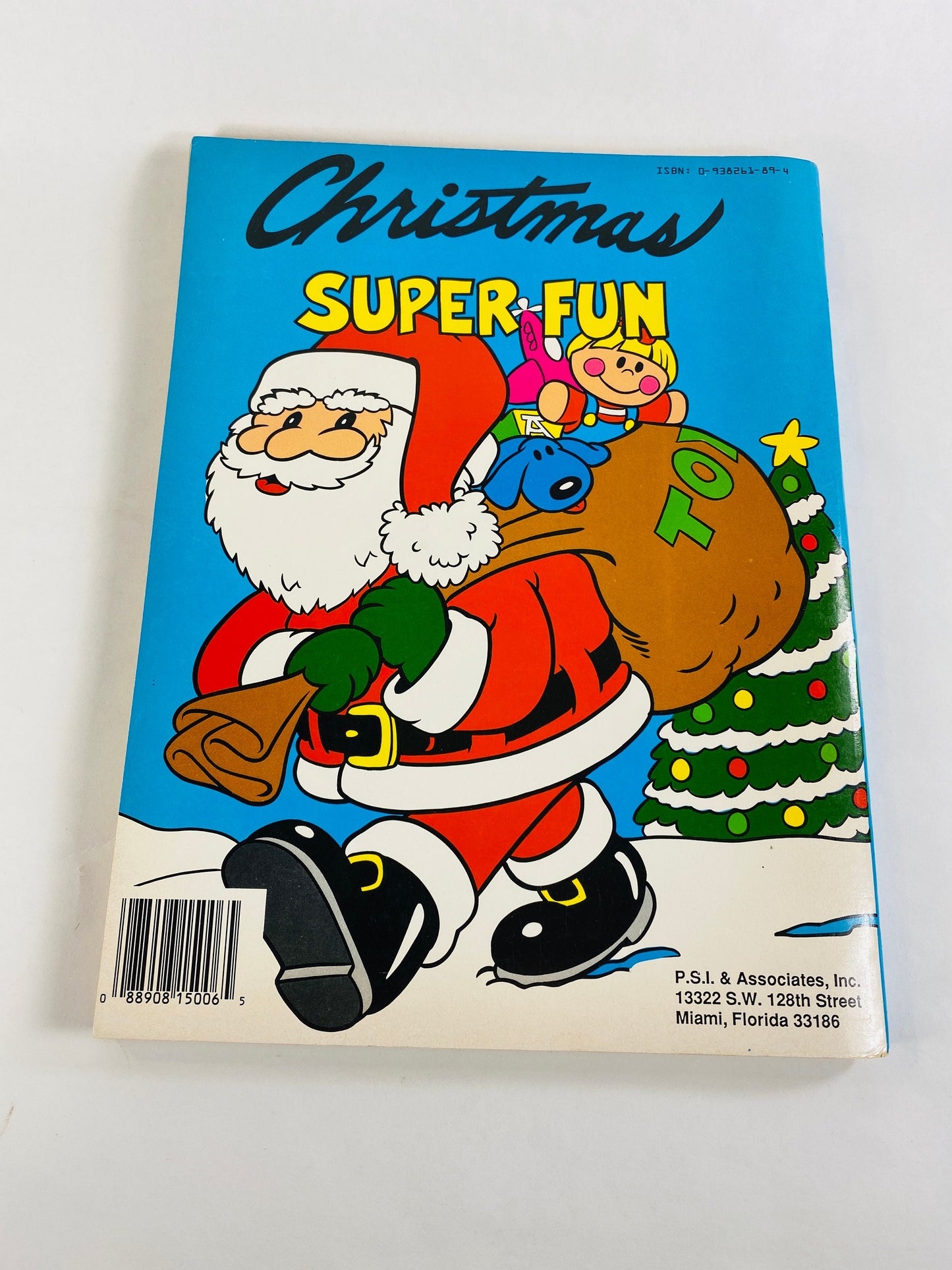 1980s NOS Christmas Super Fun Coloring Book Vintage activity book for children. UNUSED with blank pages circa 1987