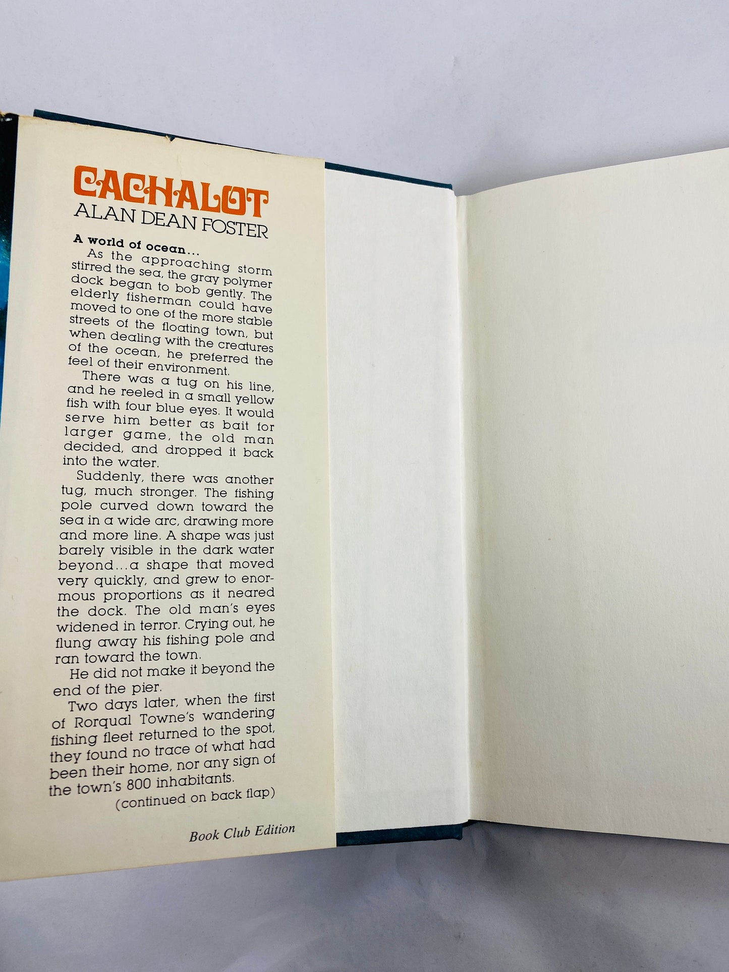 Cachalot vintage book by Alan Dean Foster about an ocean planet for the great sea-creatures hunted near to extinction. 1980 science fiction