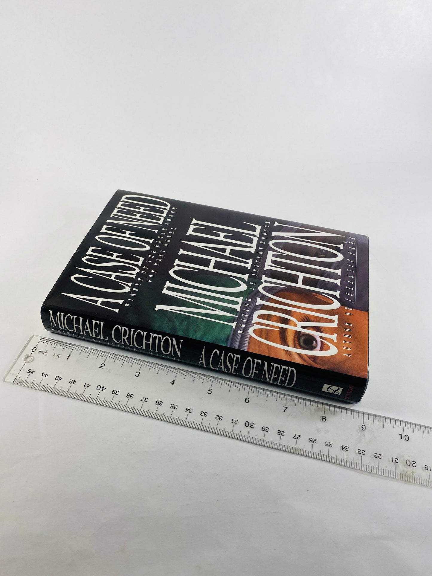 Case of Need by Michael Crichton Jeffery Hudson vintage book circa 1993. Edgar Award winner. Novel about surgery that ends in death
