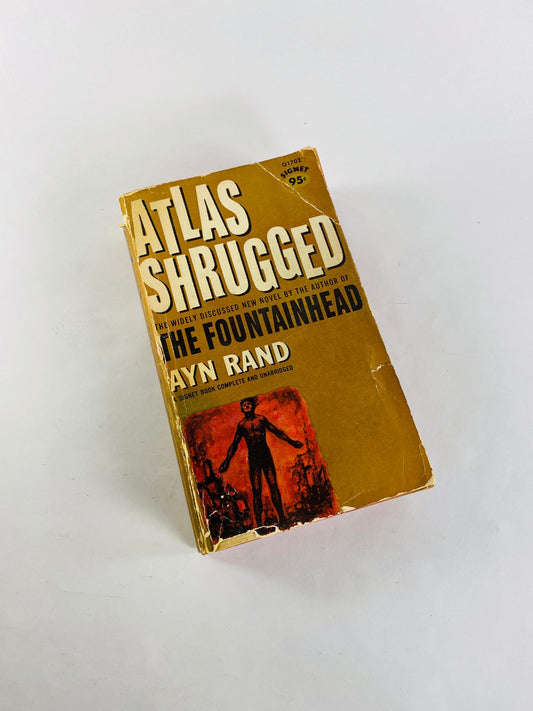 1964 Atlas Shrugged vintage Signet paperback book by Ayn Rand philosophy Objectivism capitalism
