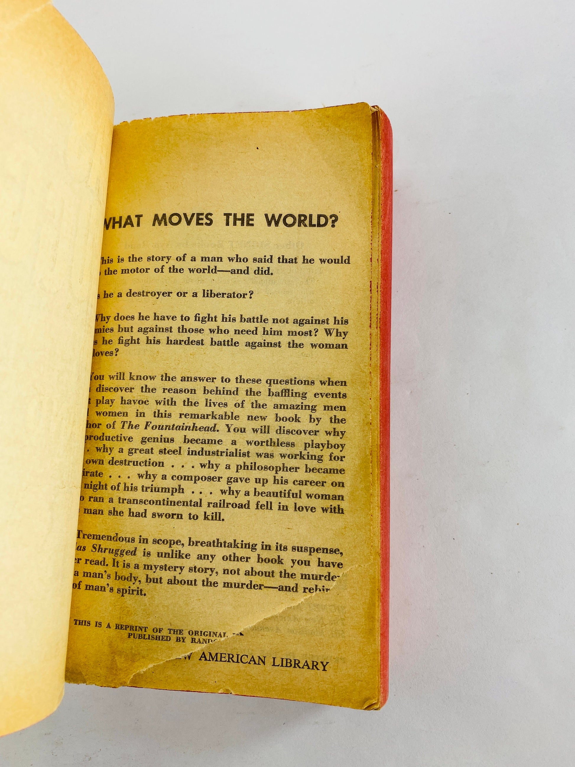 1964 Atlas Shrugged vintage Signet paperback book by Ayn Rand philosophy Objectivism capitalism