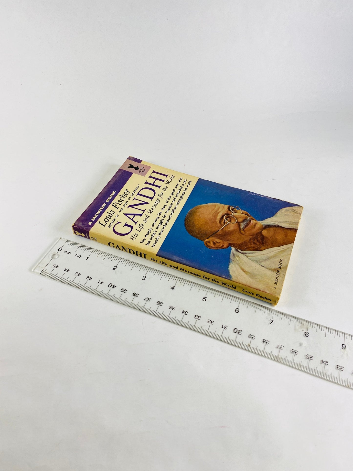 Mahatma Gandhi vintage paperback book by Louis Fischer circa 1954. Nonviolent resistance India's independence