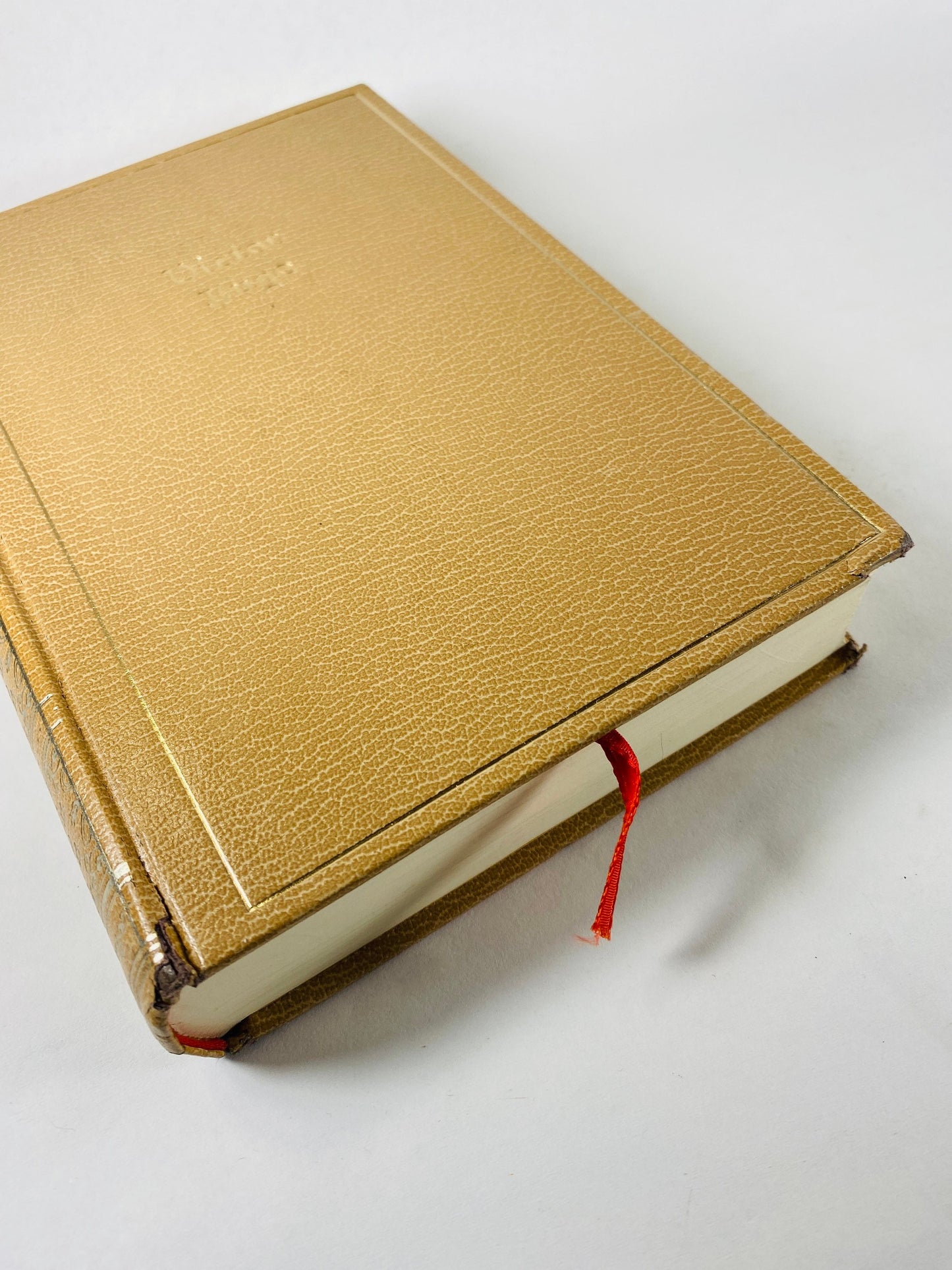 Victor Hugo works poems, plays, essays in one volume. BEAUTIFUL vintage beige book decor. Popular playwright 1943 Please see pictures!