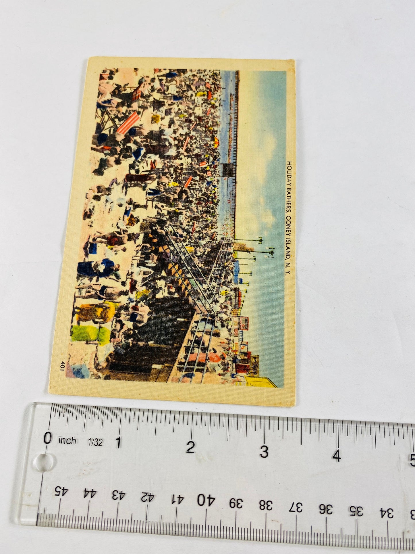 Coney Island NY New York City Vintage postcard circa 1940 Unused. Perfect for framing! Home office wall decor