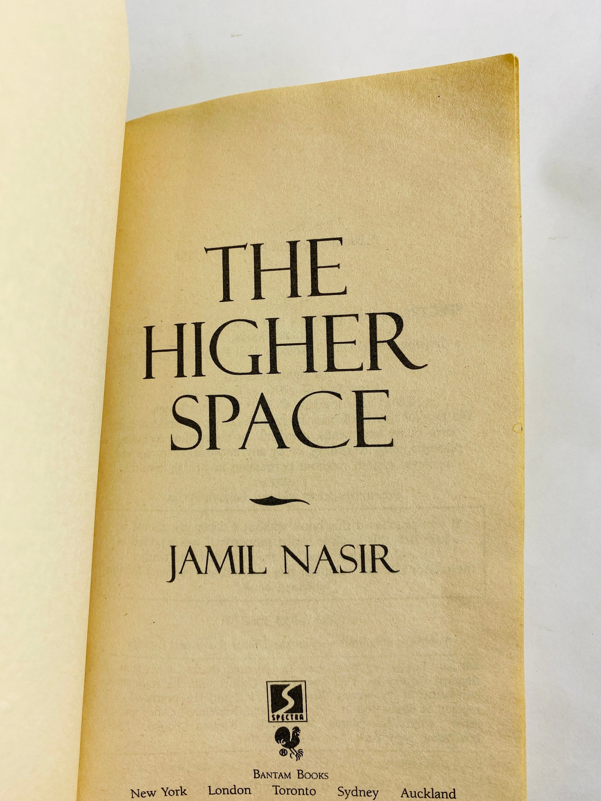 Higher space vintage paperback book by Jamil Nasir about mathematics professor with dreams of immortality and a doorway to another world