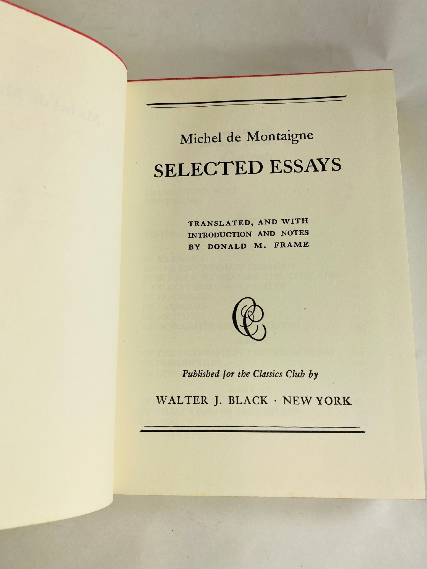 Michel de Montaigne Essais French Renaissance vintage book of essays 1942 Gray cloth Influential philosopher in humanist studies