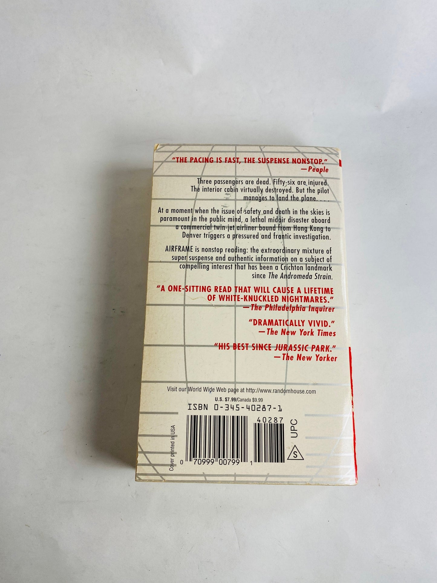 Airframe by Michael Crichton Early PRINTING vintage paperback book circa 1997