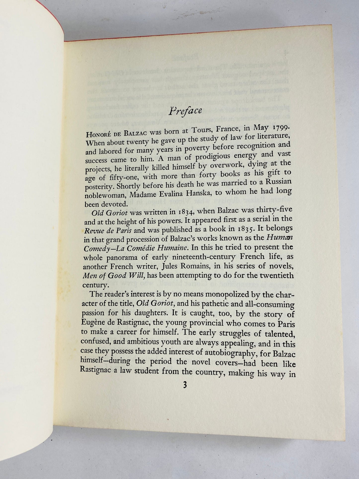 Honoré de Balzac Old Goriot Vintage beige cloth covered book circa 1946. Story of love, money, self-sacrifice, corruption, greed
