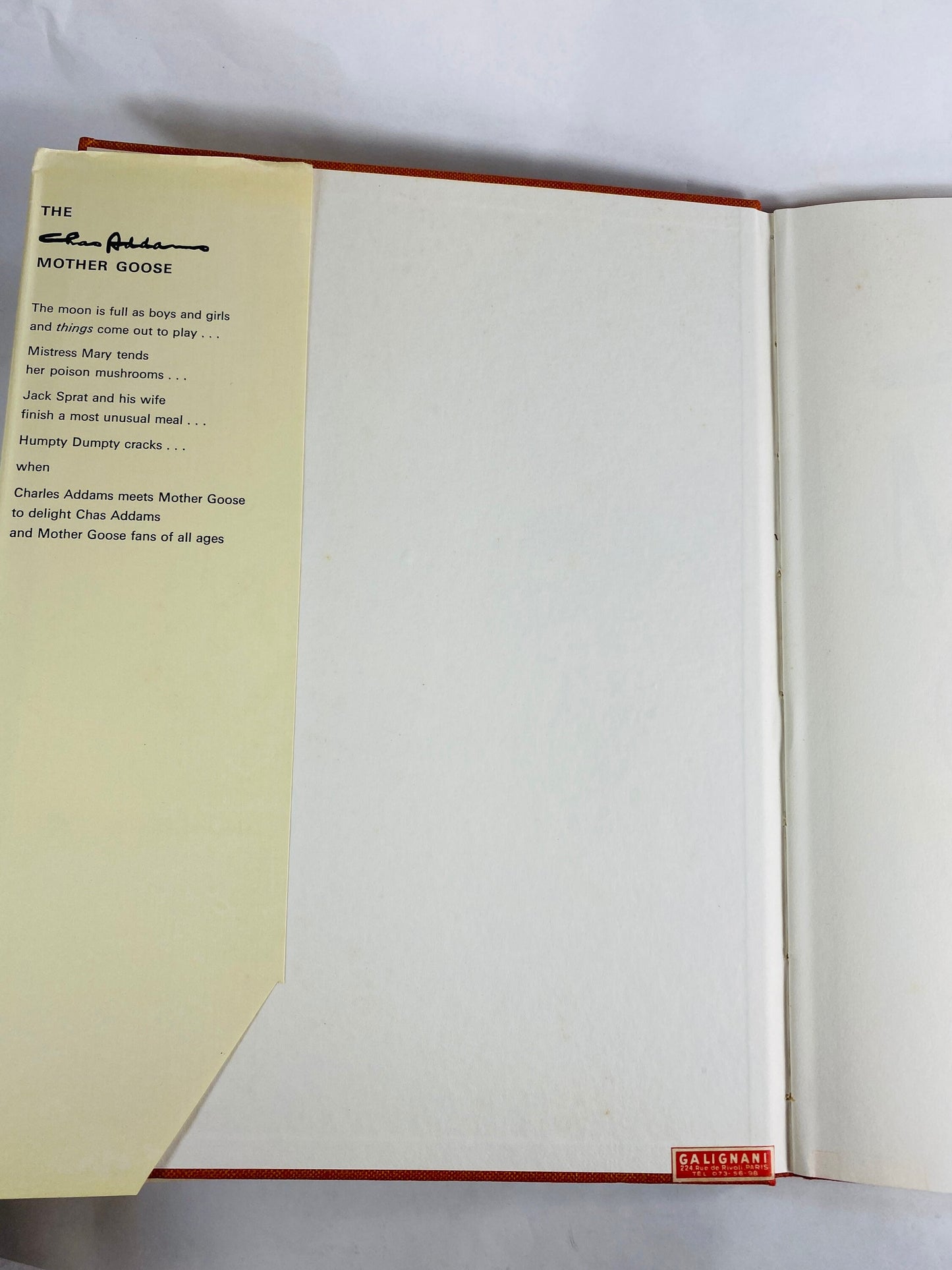 Charles Chas Addams Mother Goose vintage book circa 1967 gothic emo gift darkly humorous and macabre illustrations Addams Family Creator