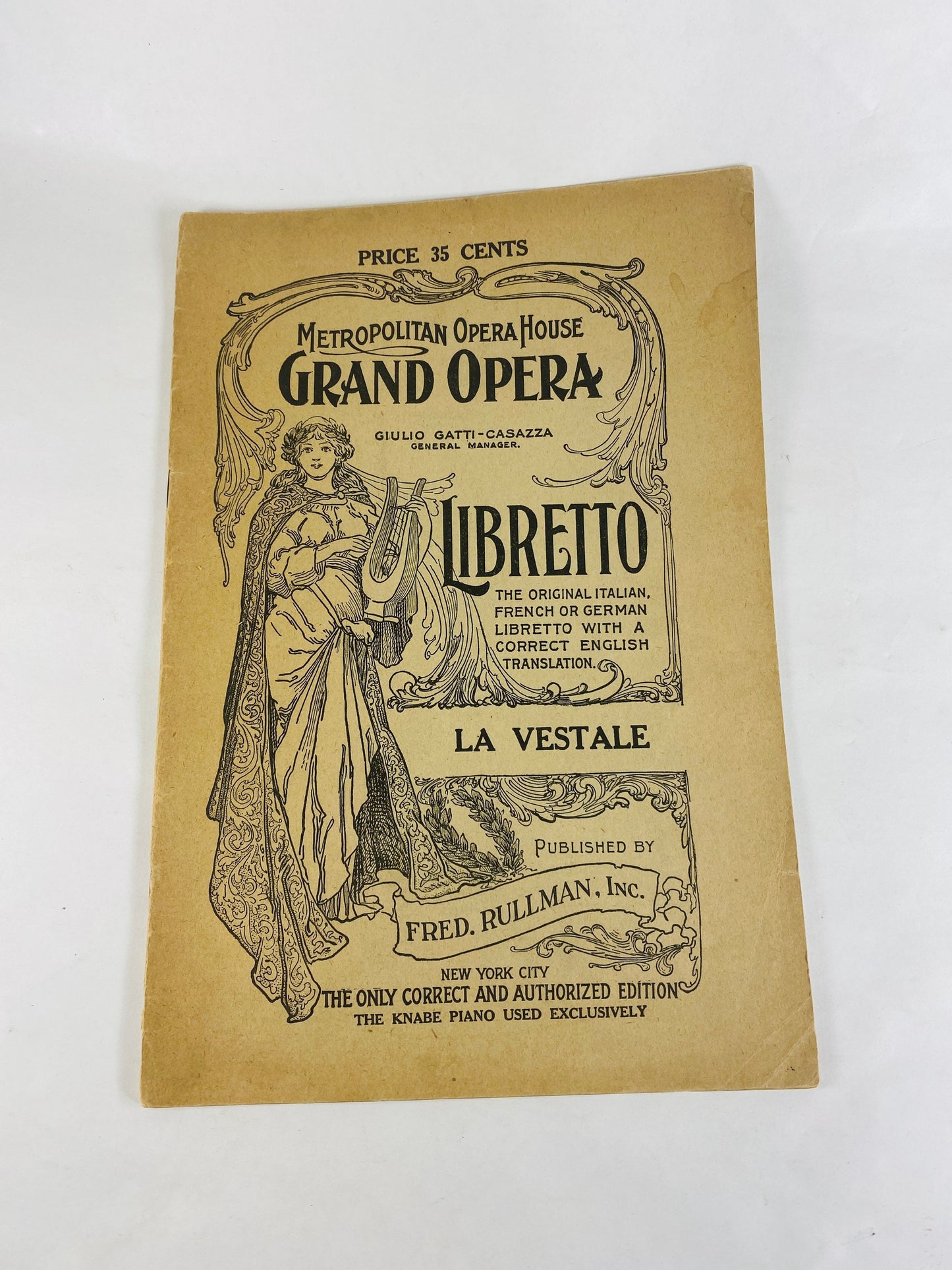 1910 Metropolitan Grand Opera House New York City, NY OFFICIAL libretto program booklets Marouf Aida Man Without a Country Mignon