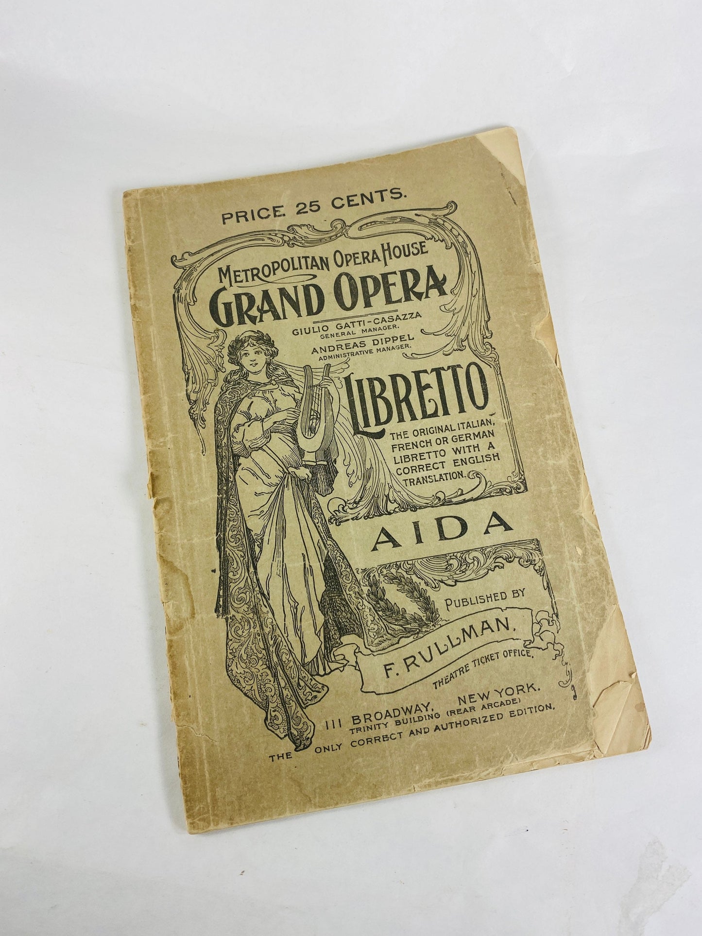 1910 Metropolitan Grand Opera House New York City, NY OFFICIAL libretto program booklets Marouf Aida Man Without a Country Mignon