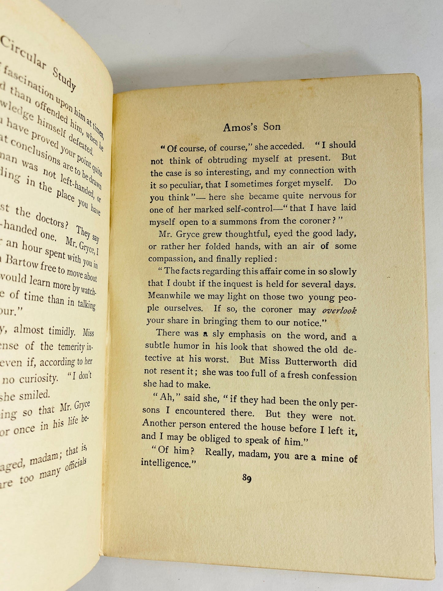 1914 Circular Study Anna Katharine Green vintage book of murder featuring Ebebezer Gryce.