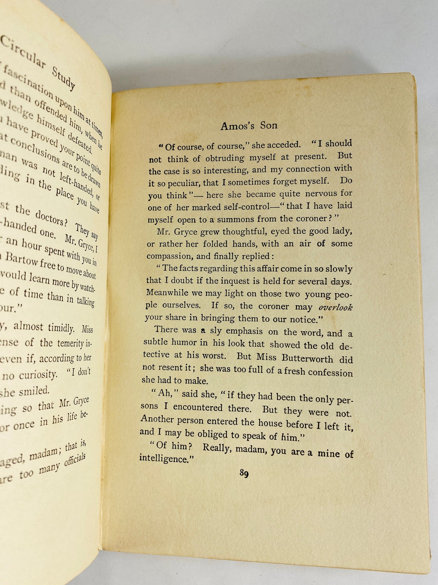 1914 Circular Study Anna Katharine Green vintage book of murder featuring Ebebezer Gryce.